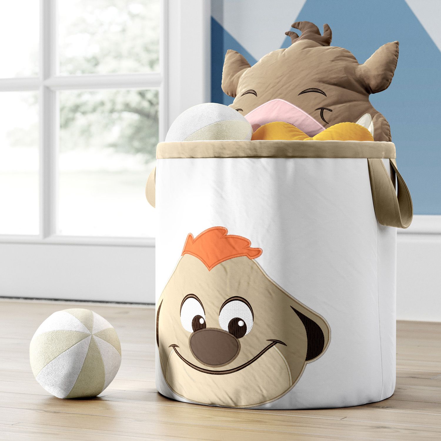 Cesto Organizador para Brinquedos Amiguinho Timão O Rei Leão 28cm