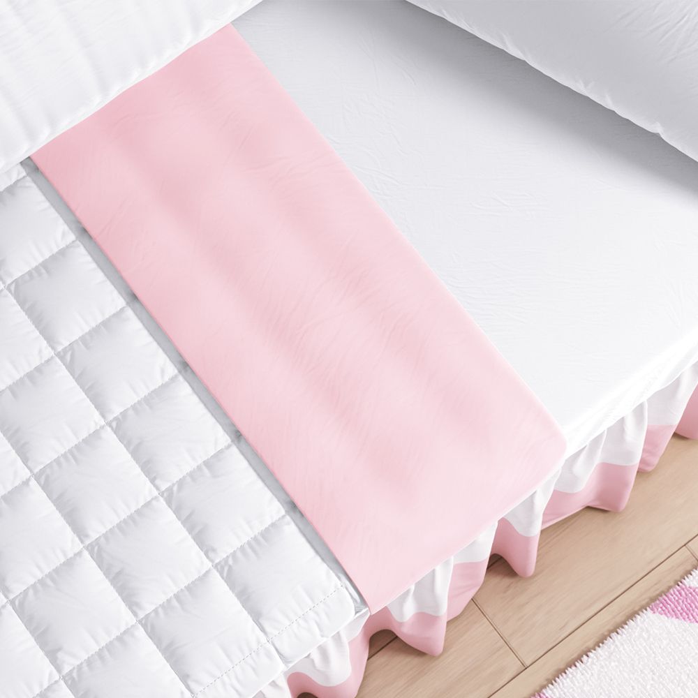 Jogo de Lençol Infantil Solteiro Rosa/Branco