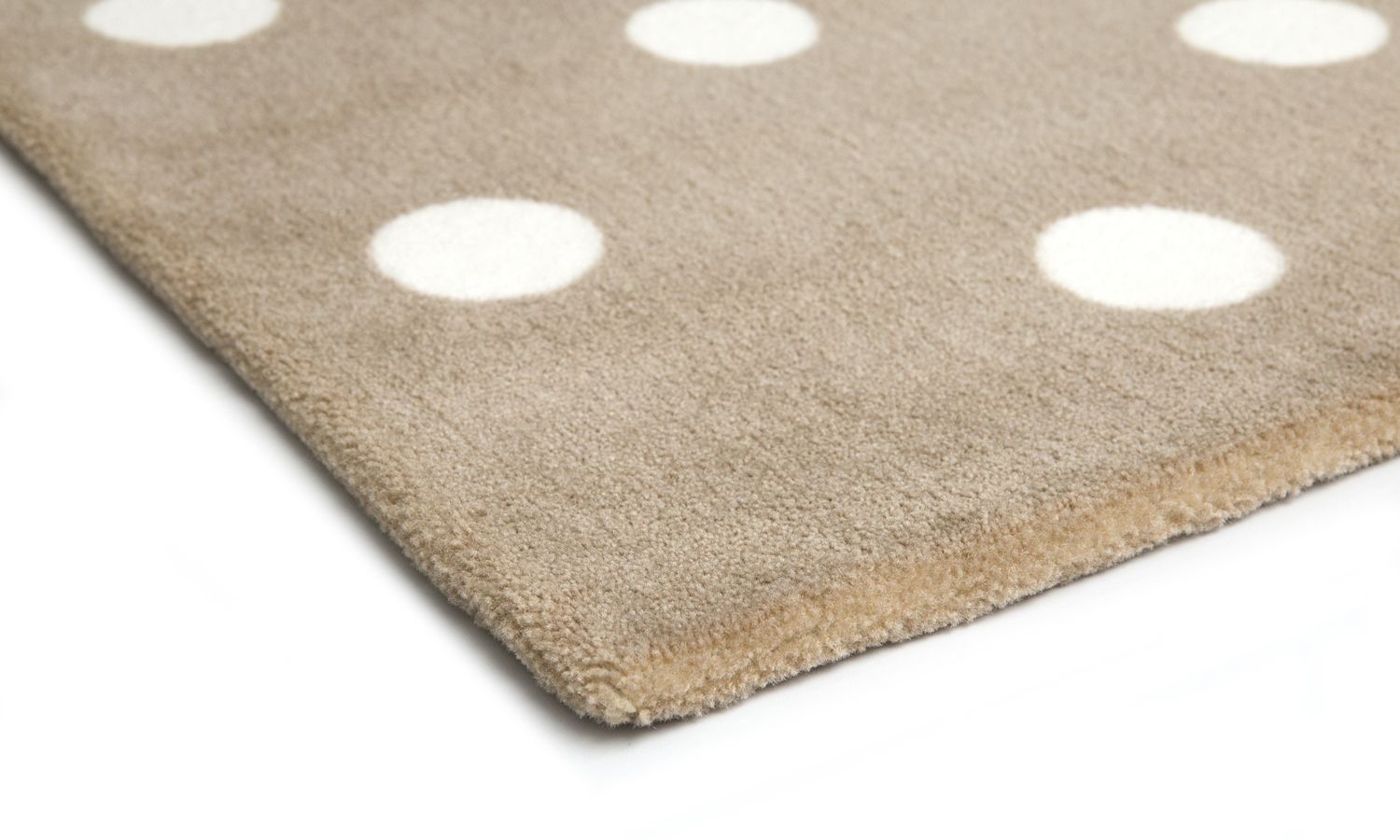 Tapete Retangular Bege Bolão Branco 1,50m