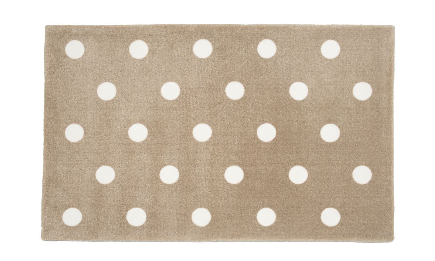 Tapete Retangular Bege Bolão Branco 1,50m