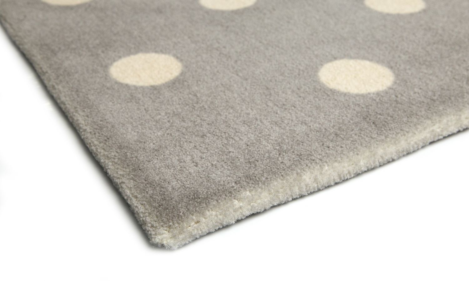 Tapete Retangular Bege Bolão Branco 1,50m