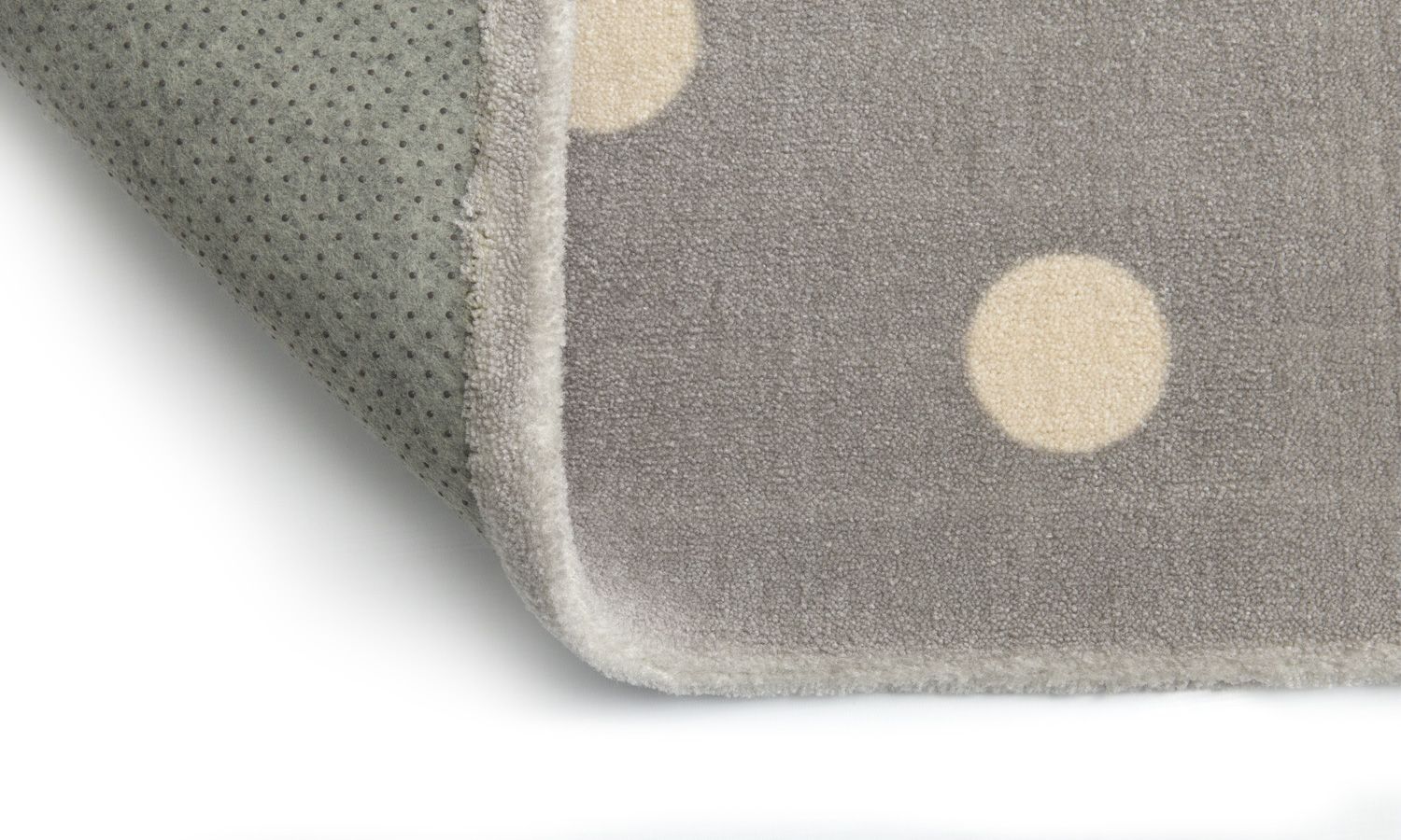 Tapete Retangular Bege Bolão Branco 1,50m