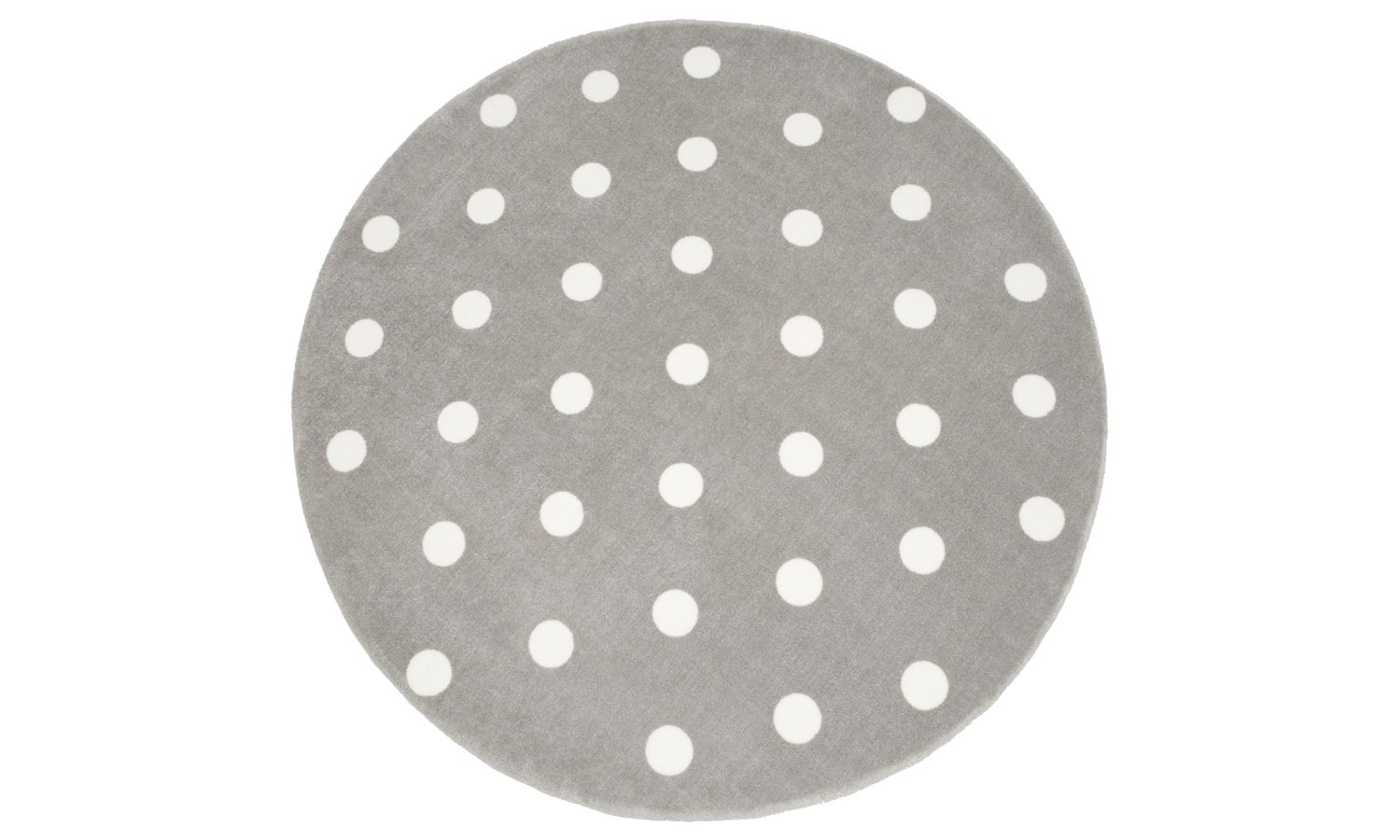 Tapete Redondo Cinza Bolinhas Branco 1,60m