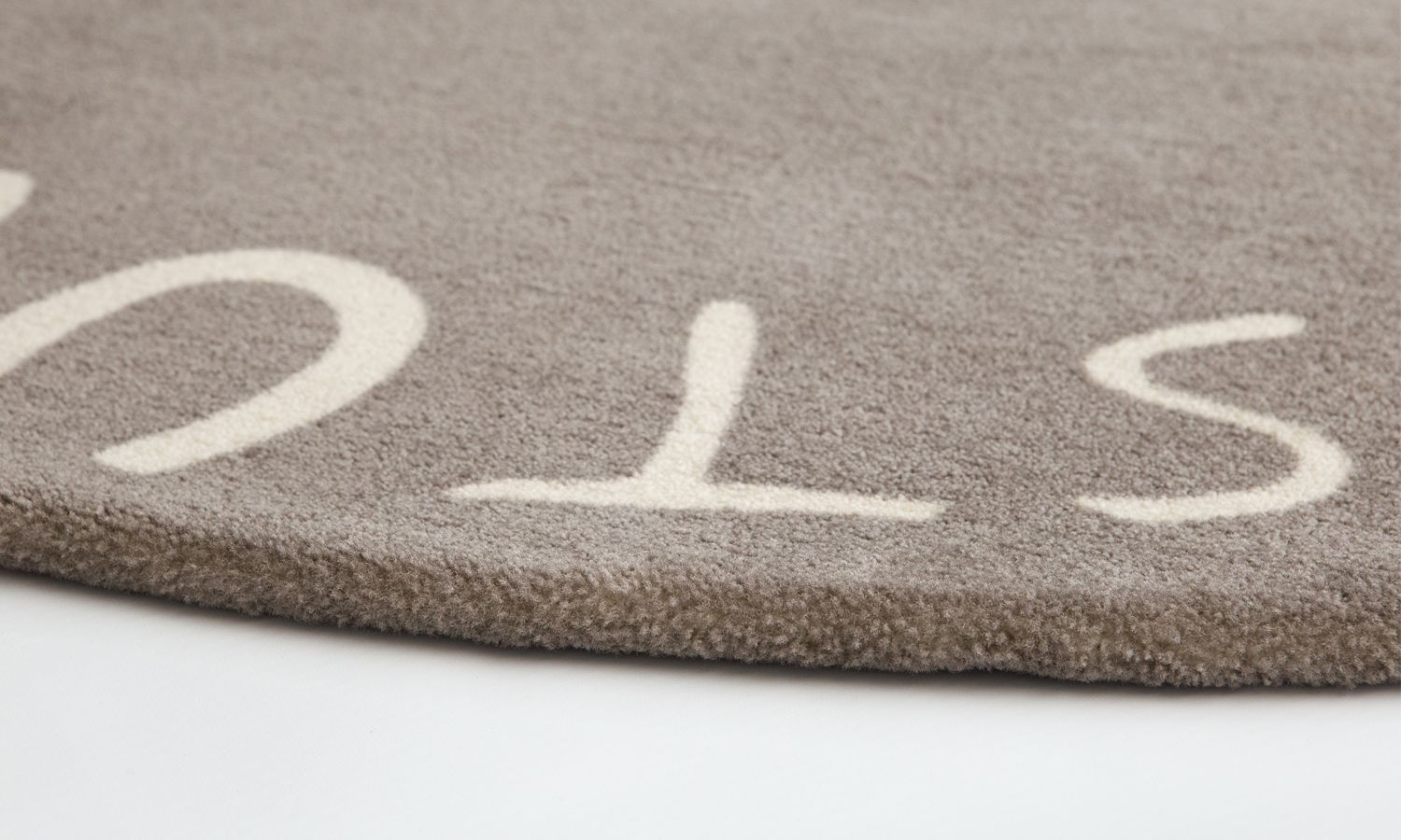 Tapete Redondo Taupe Alfabeto Bege 1,60m