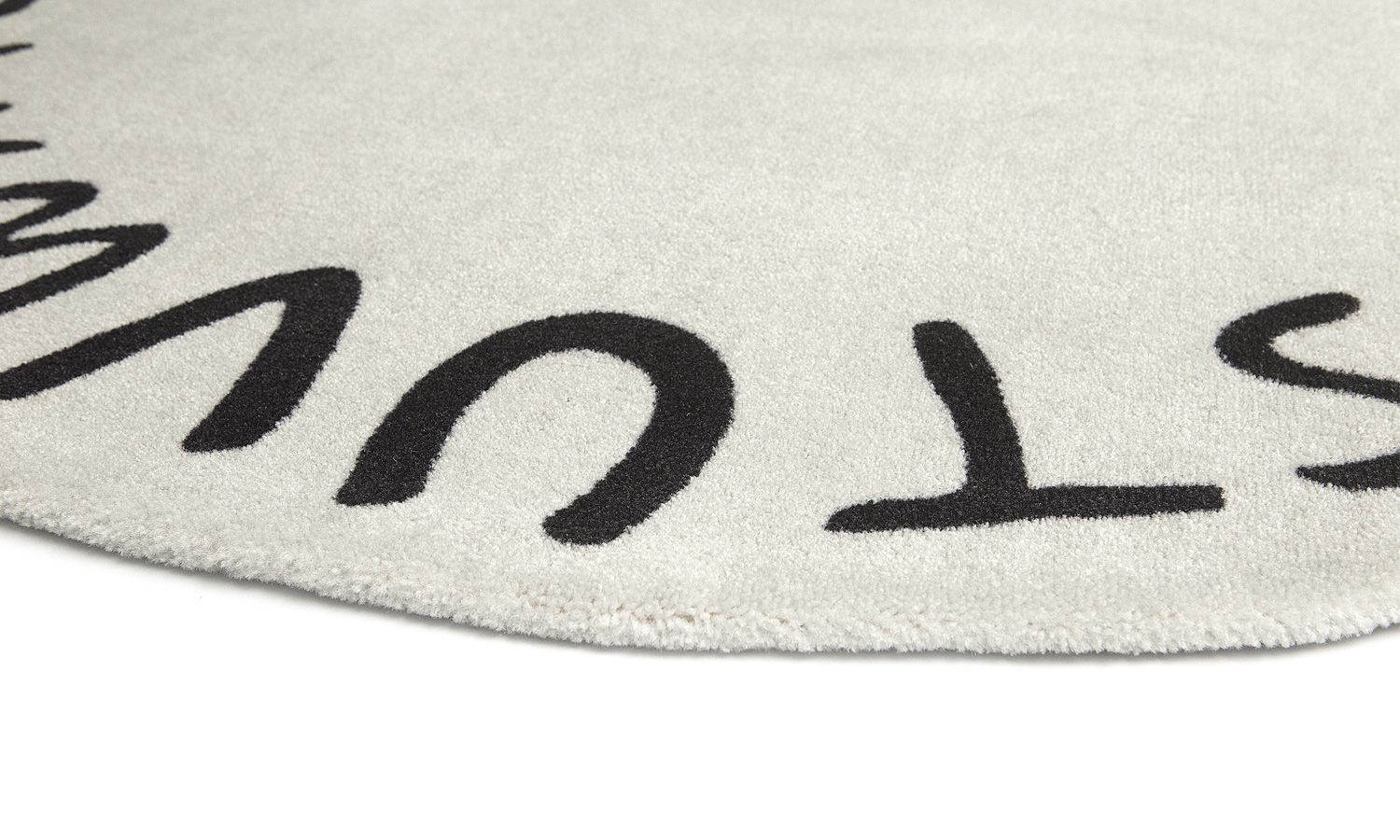 Tapete Redondo Taupe Alfabeto Bege 1,60m