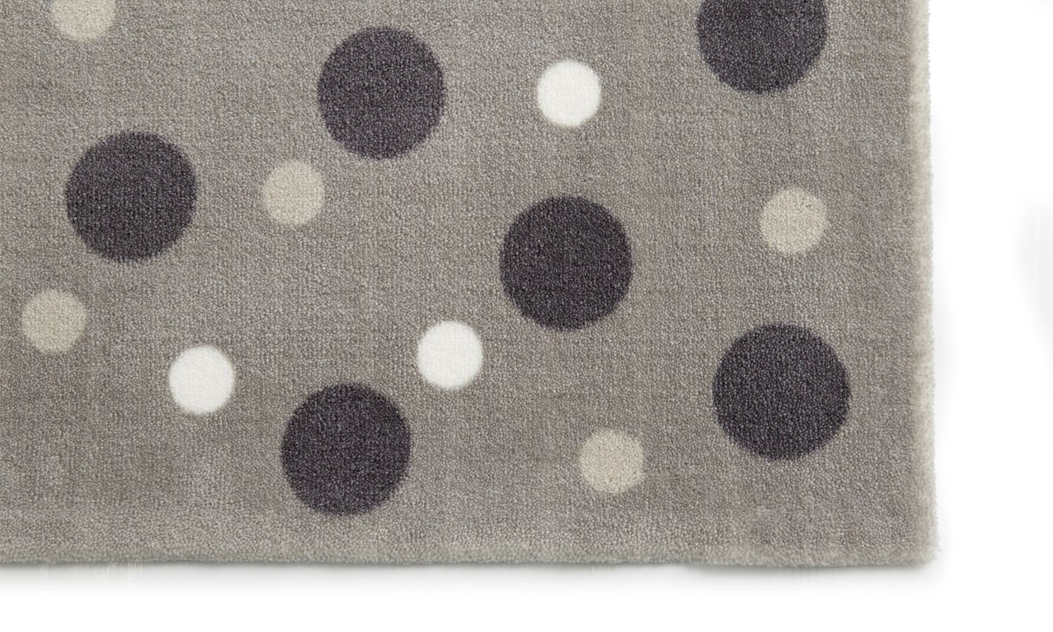 Tapete Retangular Cinza Bolinhas Tricolor Verde 1,50m