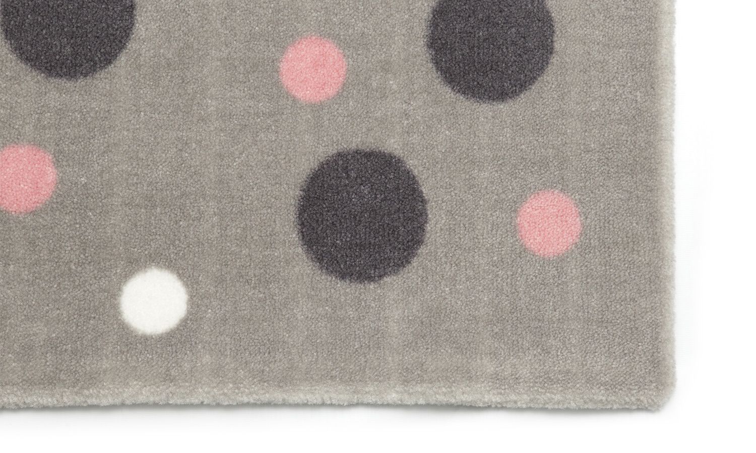 Tapete Retangular Cinza Bolinhas Tricolor Verde 1,50m