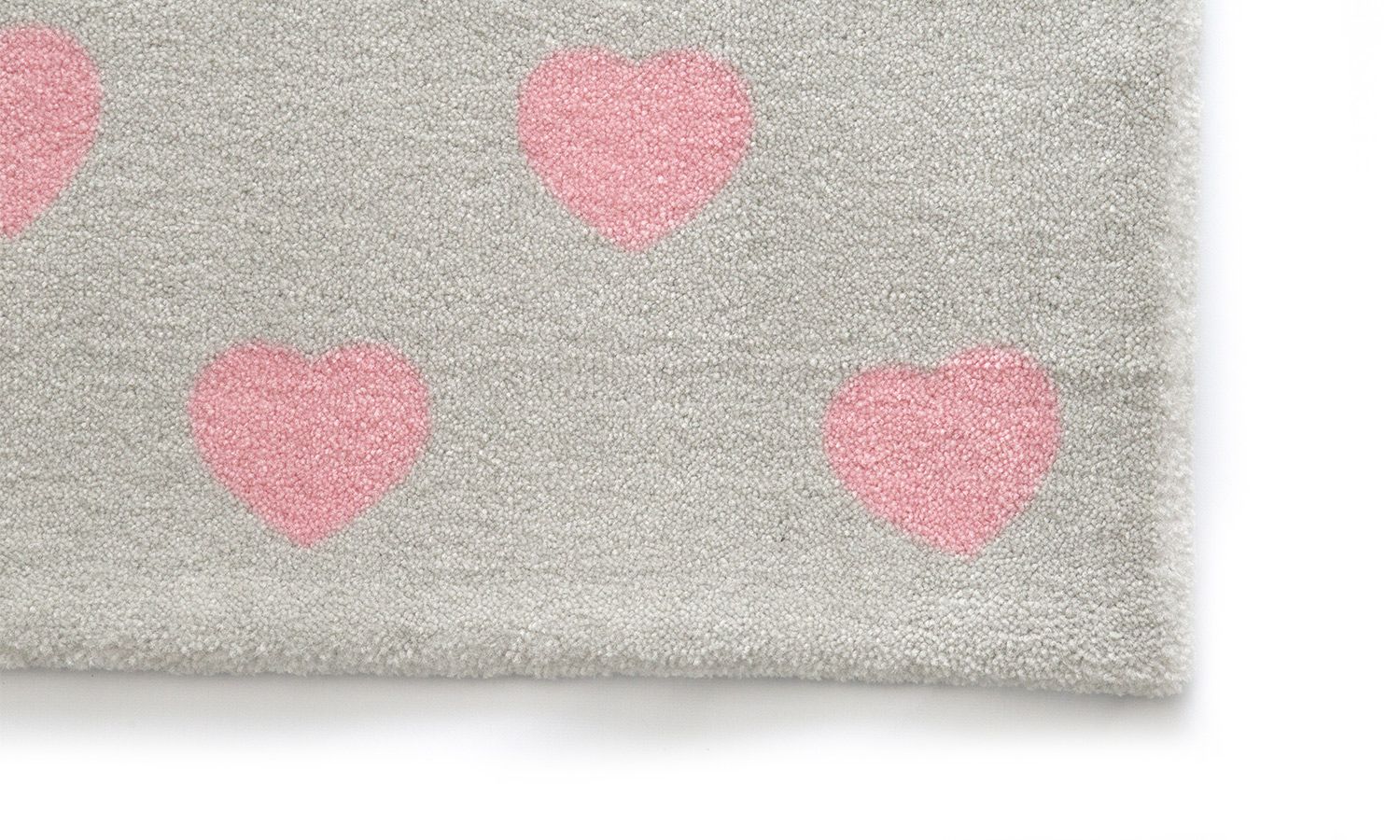 Tapete Retangular Cinza Coração Rosa 2,50m