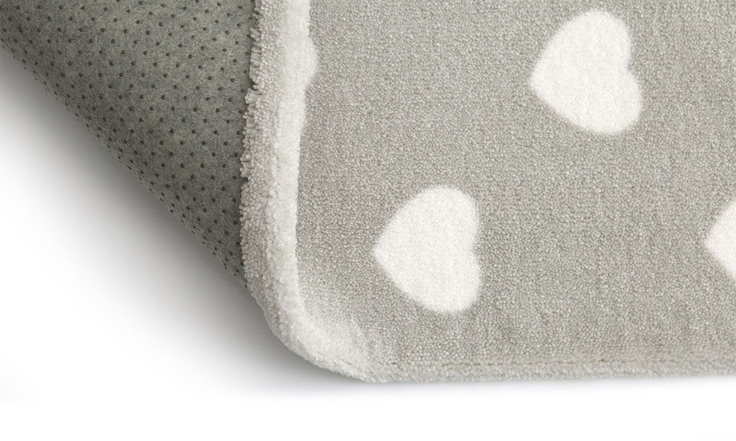 Tapete Retangular Cinza Coração Rosa 2,50m