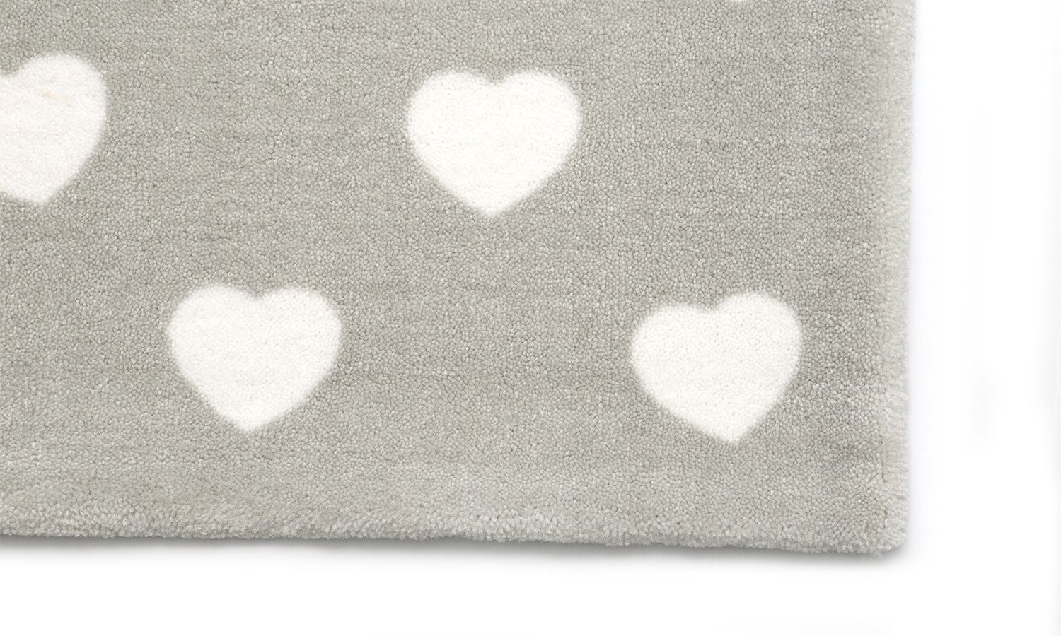 Tapete Retangular Cinza Coração Rosa 2,50m