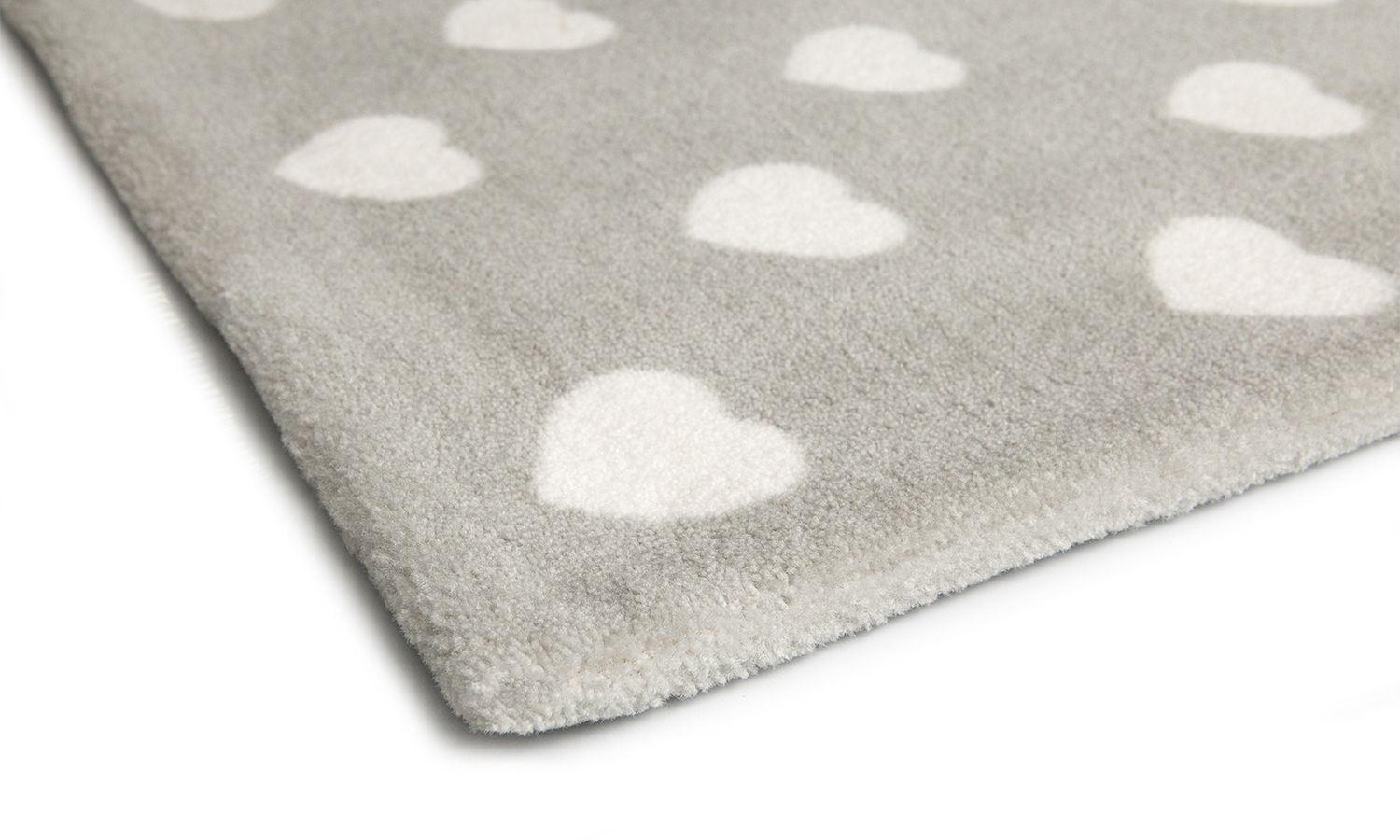 Tapete Retangular Cinza Coração Rosa 2,50m