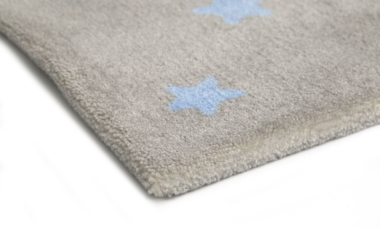 Tapete Retangular Cinza Estrela Azul 1,50m