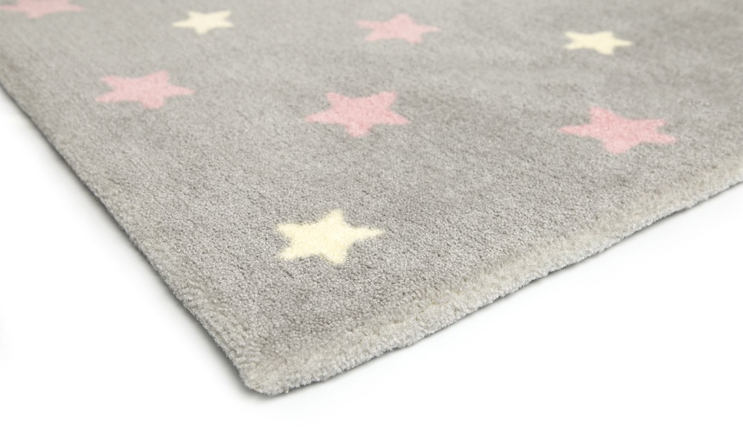 Tapete Retangular Cinza Estrela Azul 1,50m