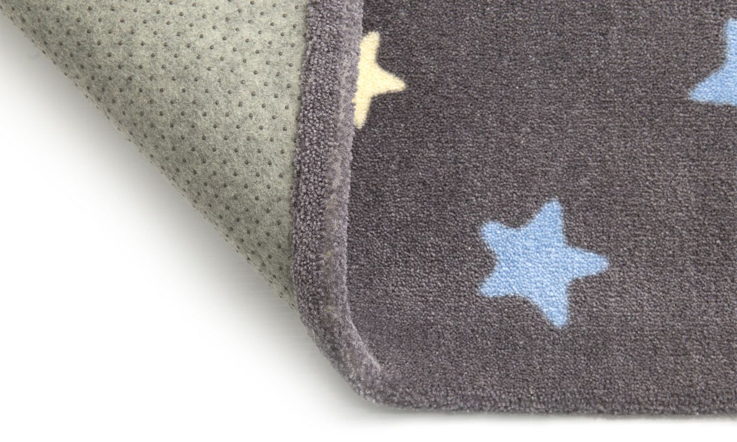 Tapete Retangular Grafite Estrela Azul/Amarelo 2,50m