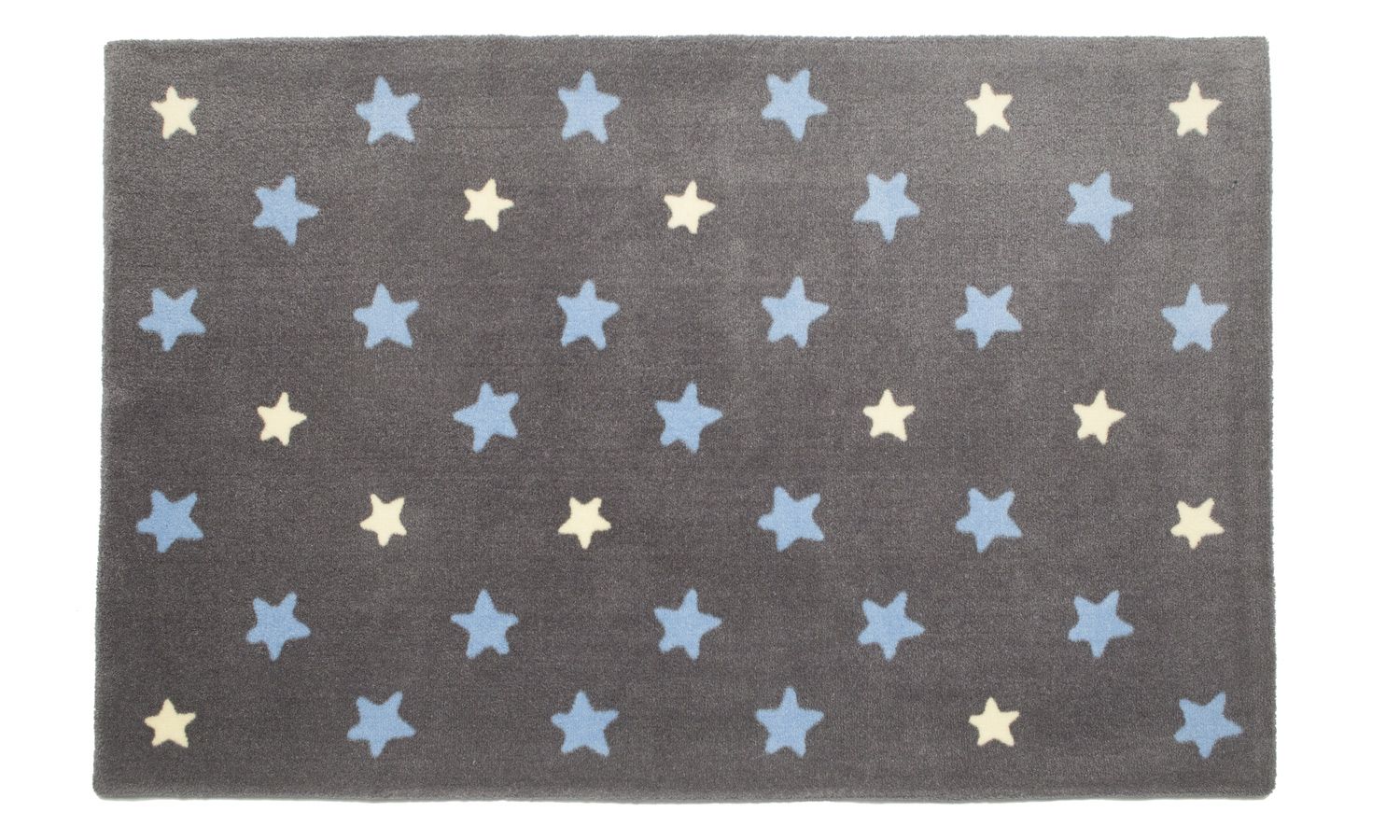 Tapete Retangular Grafite Estrela Azul/Amarelo 2,50m