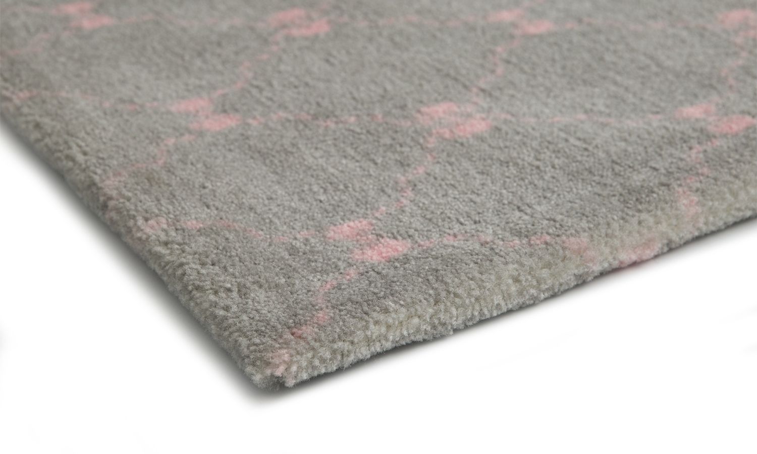 Tapete Retangular Cinza Lacinhos Rosa 1,95m