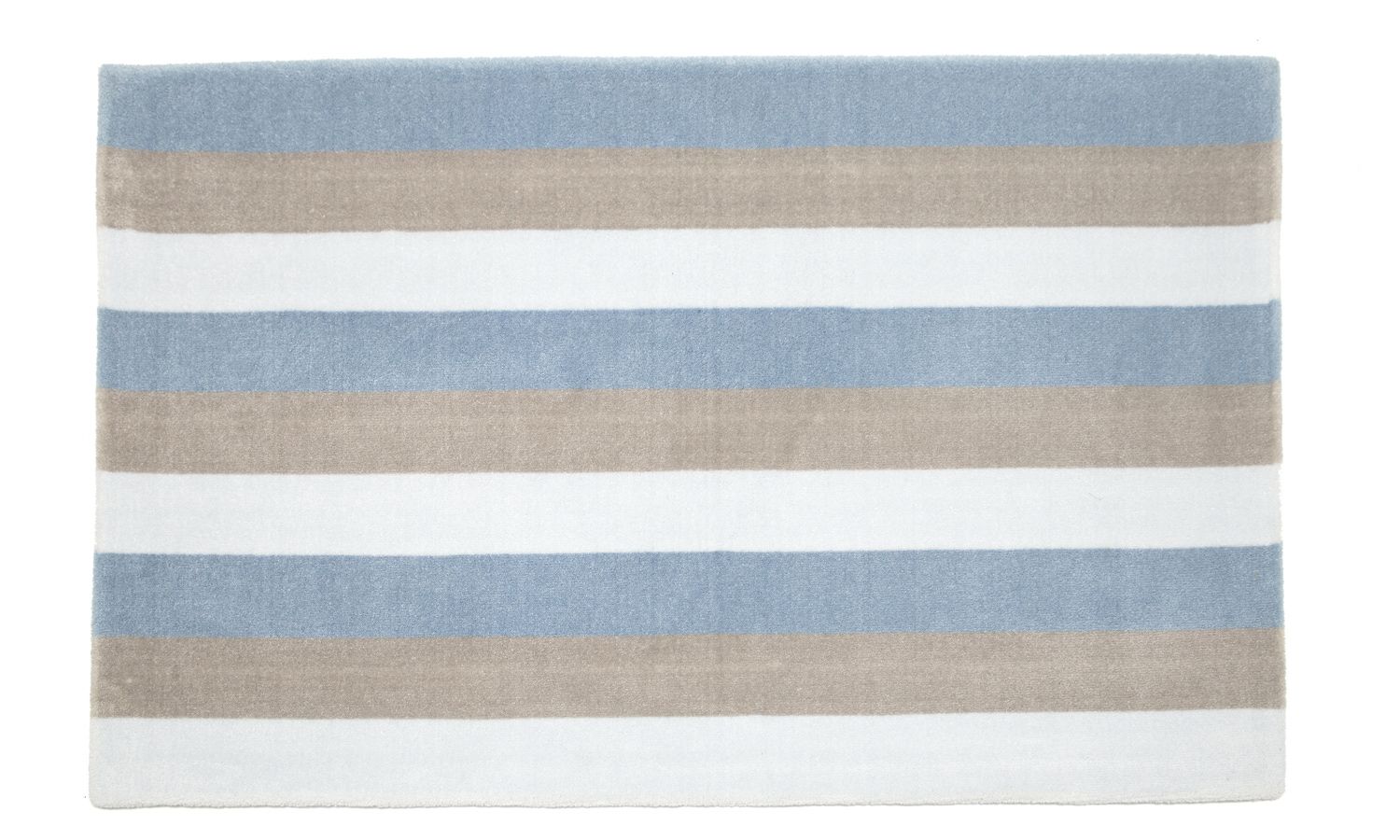 Tapete Retangular Listrado Tricolor Azul 95cm