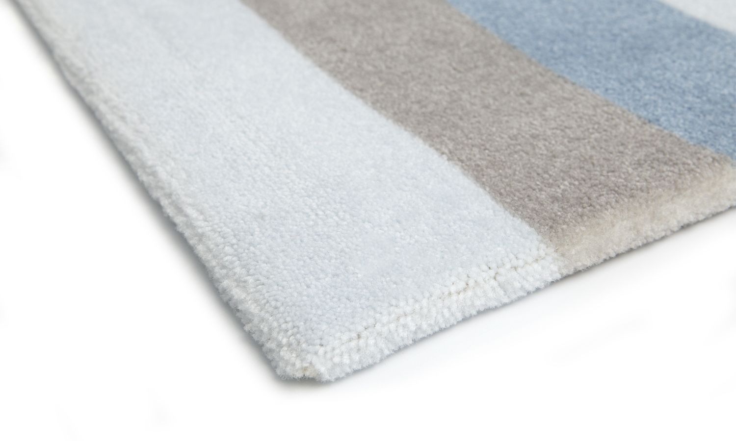 Tapete Retangular Listrado Tricolor Azul 95cm