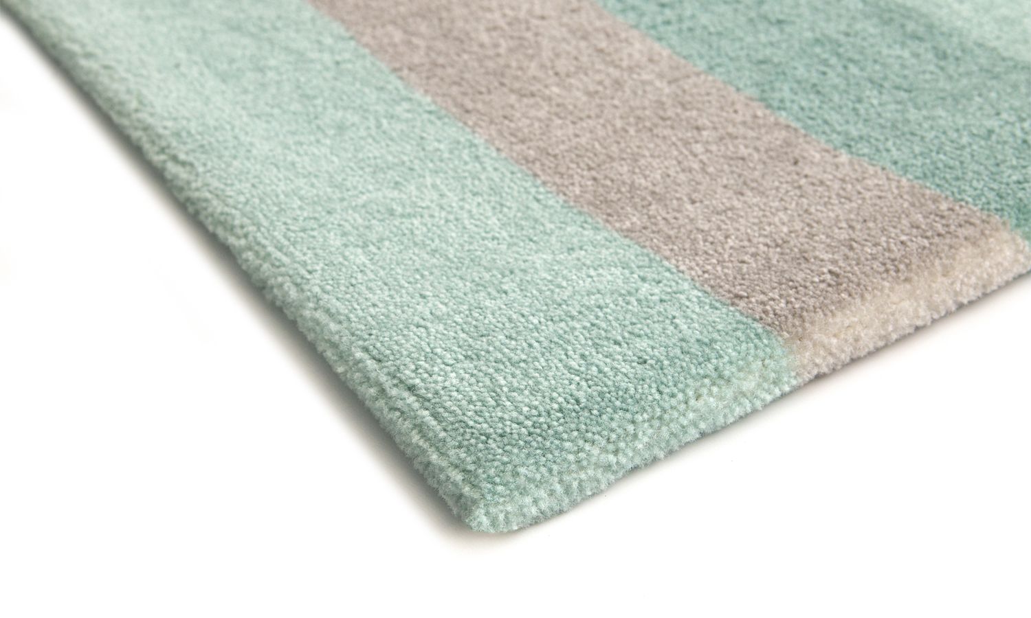 Tapete Retangular Listrado Tricolor Azul 95cm