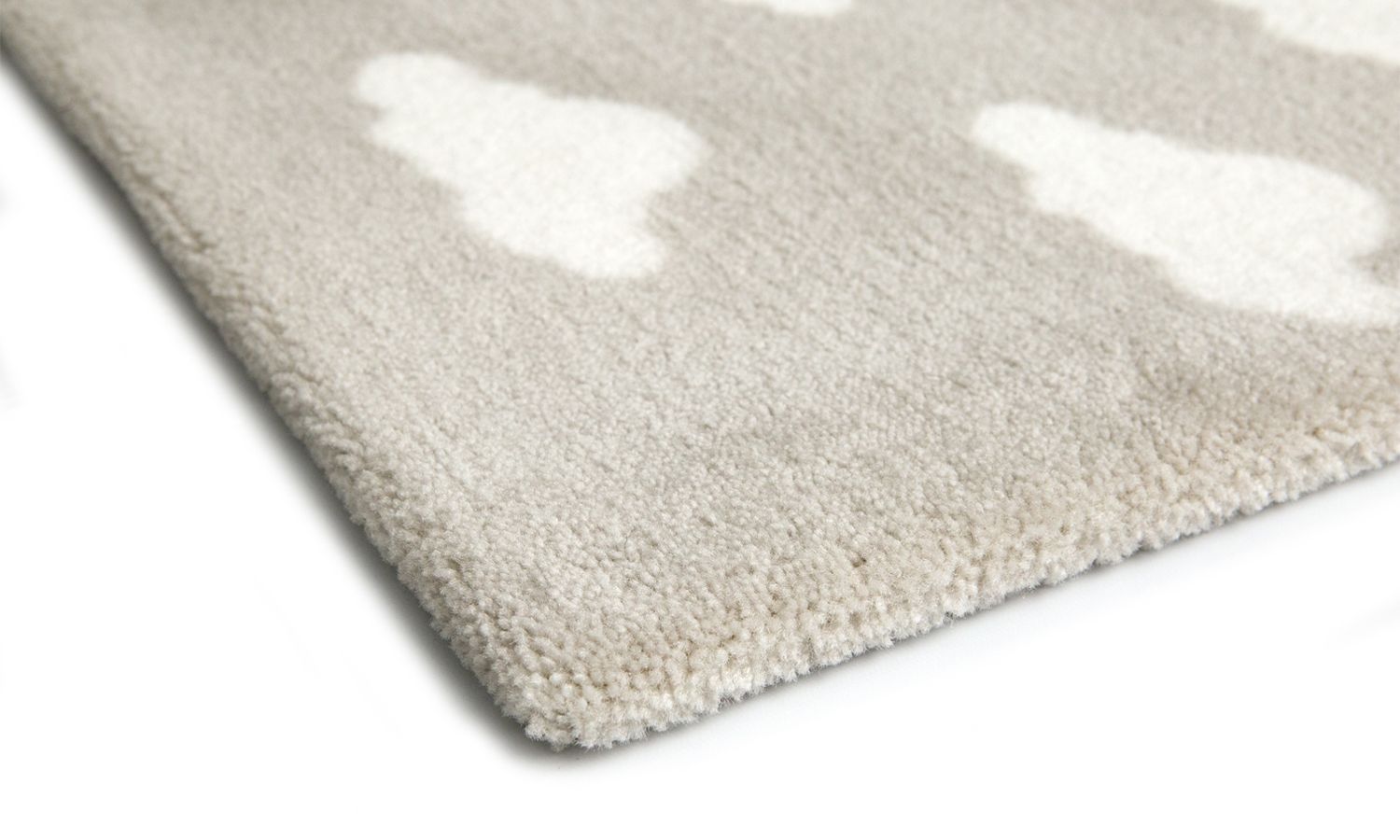 Tapete Retangular Cinza Nuvem Branco 1,50m