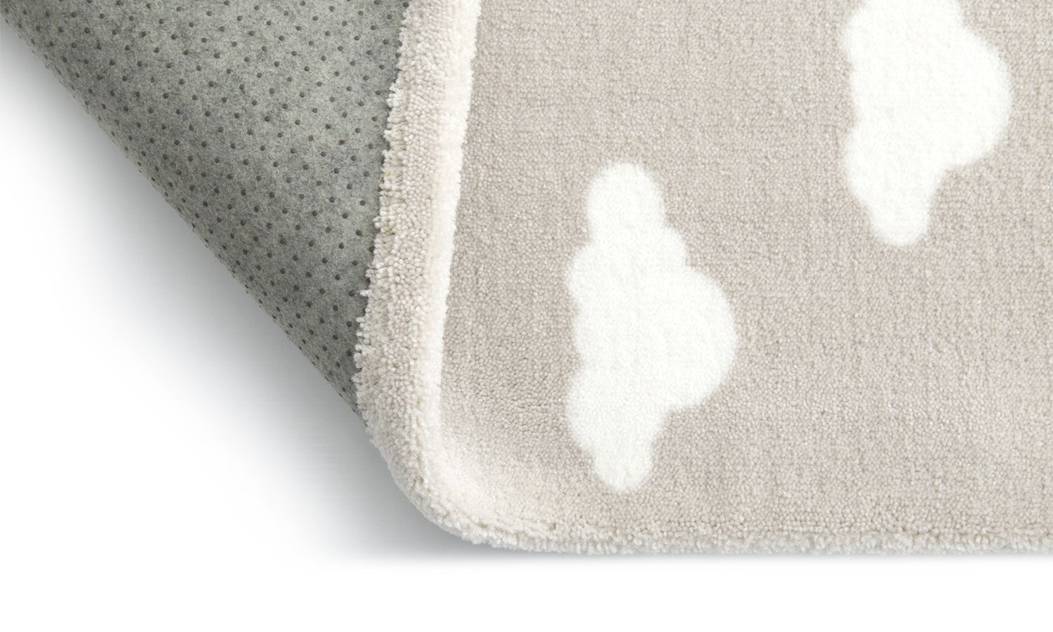 Tapete Retangular Cinza Nuvem Branco 1,50m