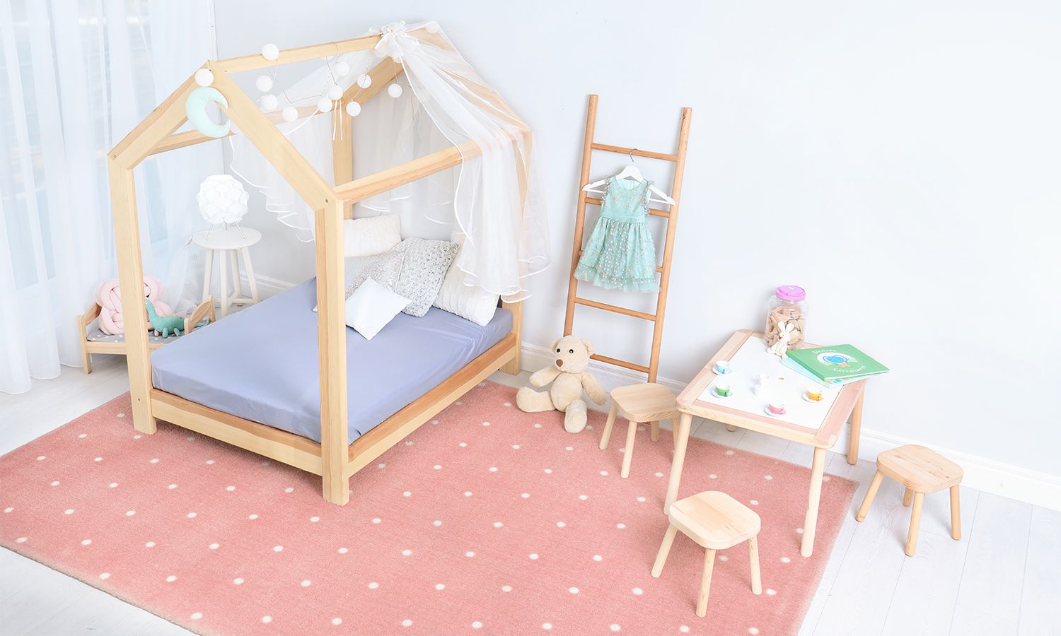 Tapete Retangular Bege Poá Branco 2,50m