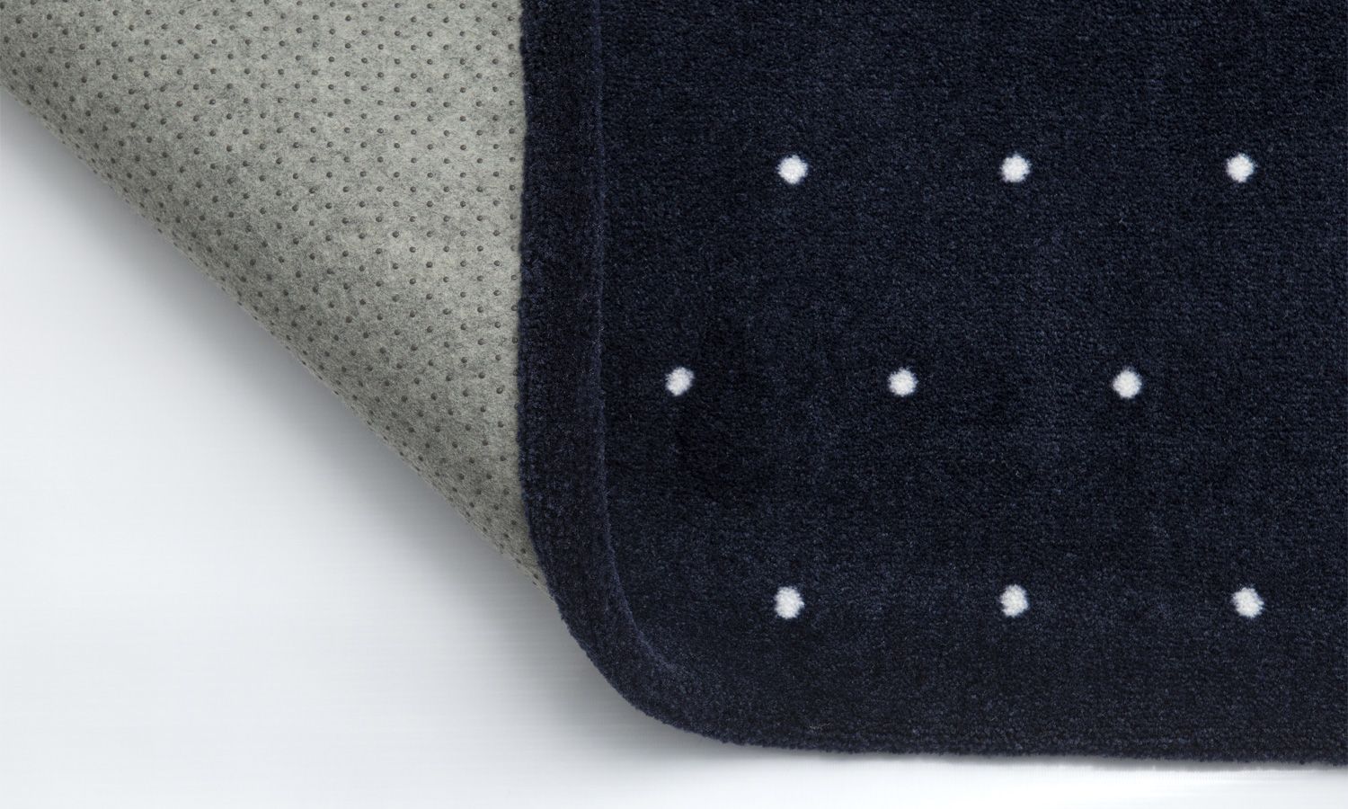 Tapete Retangular Bege Poá Branco 2,50m