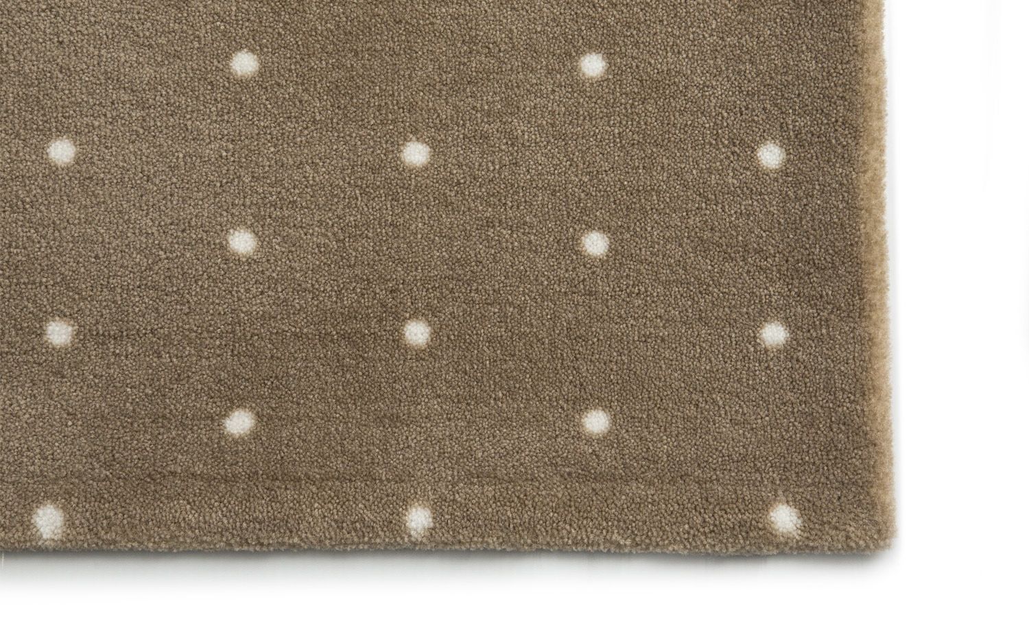 Tapete Retangular Bege Poá Branco 2,50m