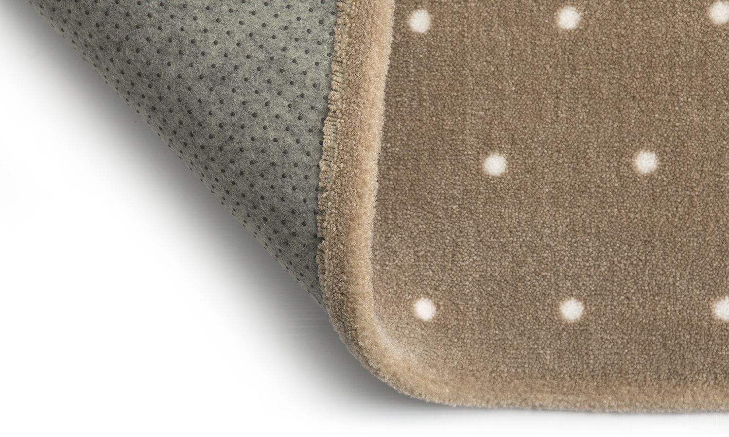 Tapete Retangular Bege Poá Branco 2,50m