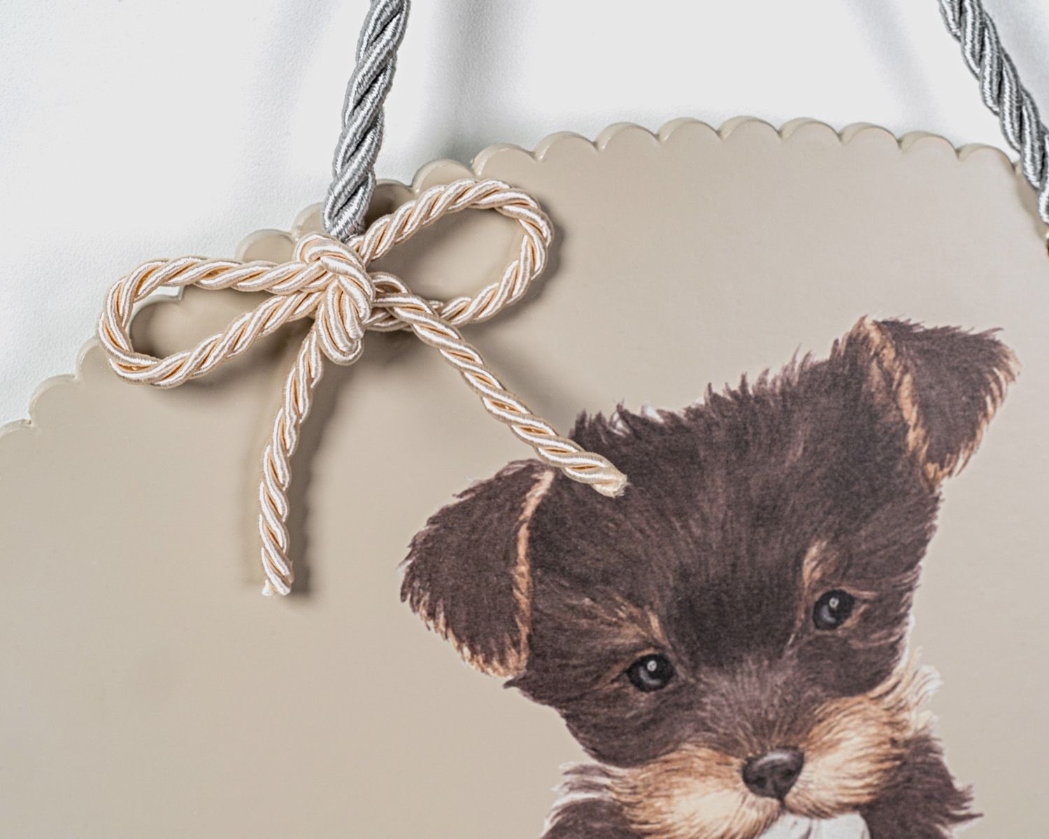 Placa Cachorrinho Amigo Yorkshire Bege