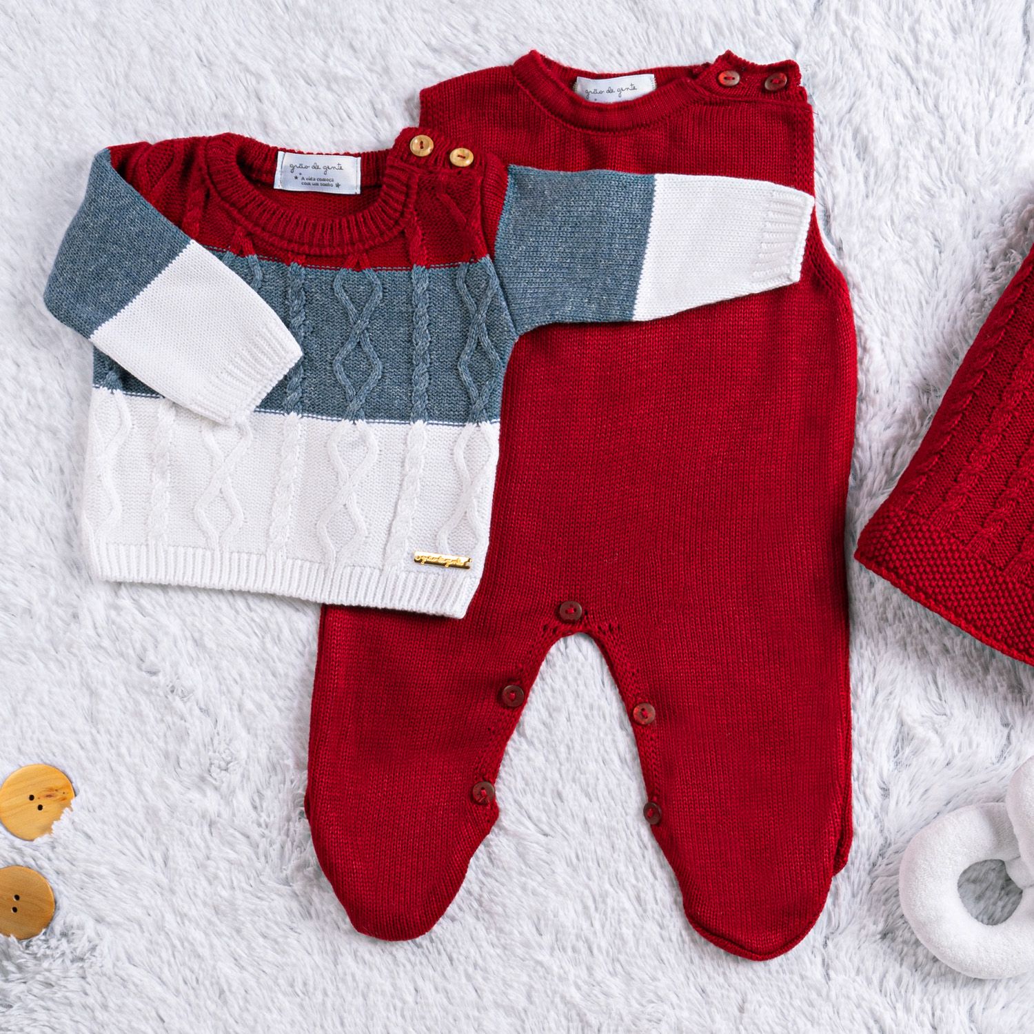 Saída Maternidade Tricot Trança Verde Napolitano 3 Peças