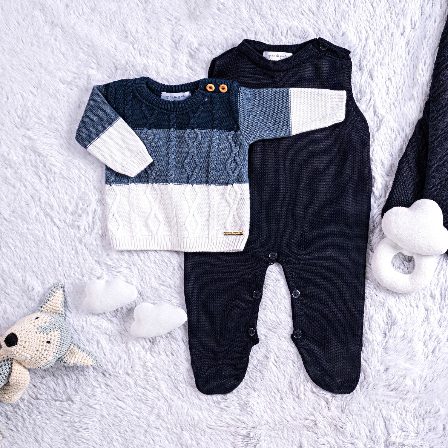 Saída Maternidade Tricot Trança Verde Napolitano 3 Peças