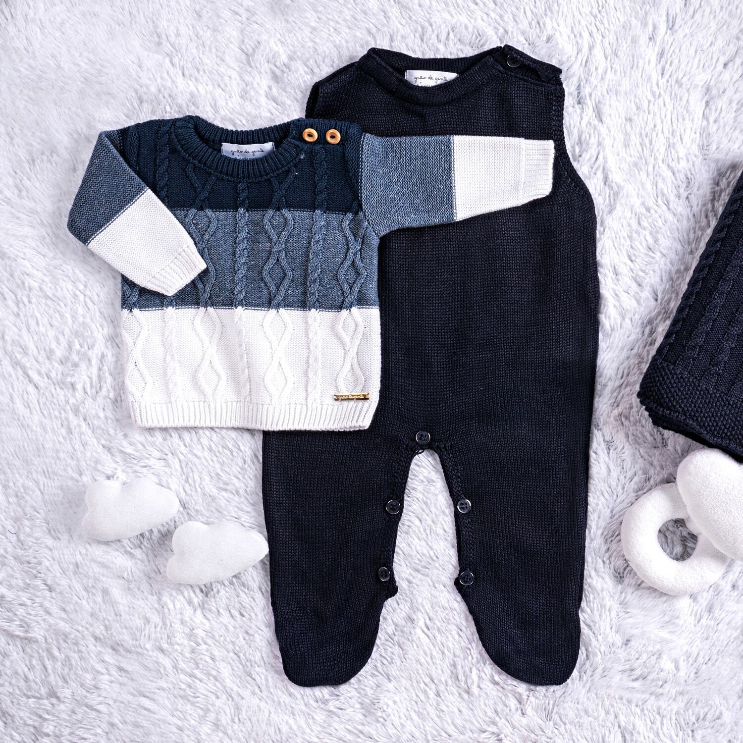 Saída Maternidade Tricot Trança Verde Napolitano 3 Peças