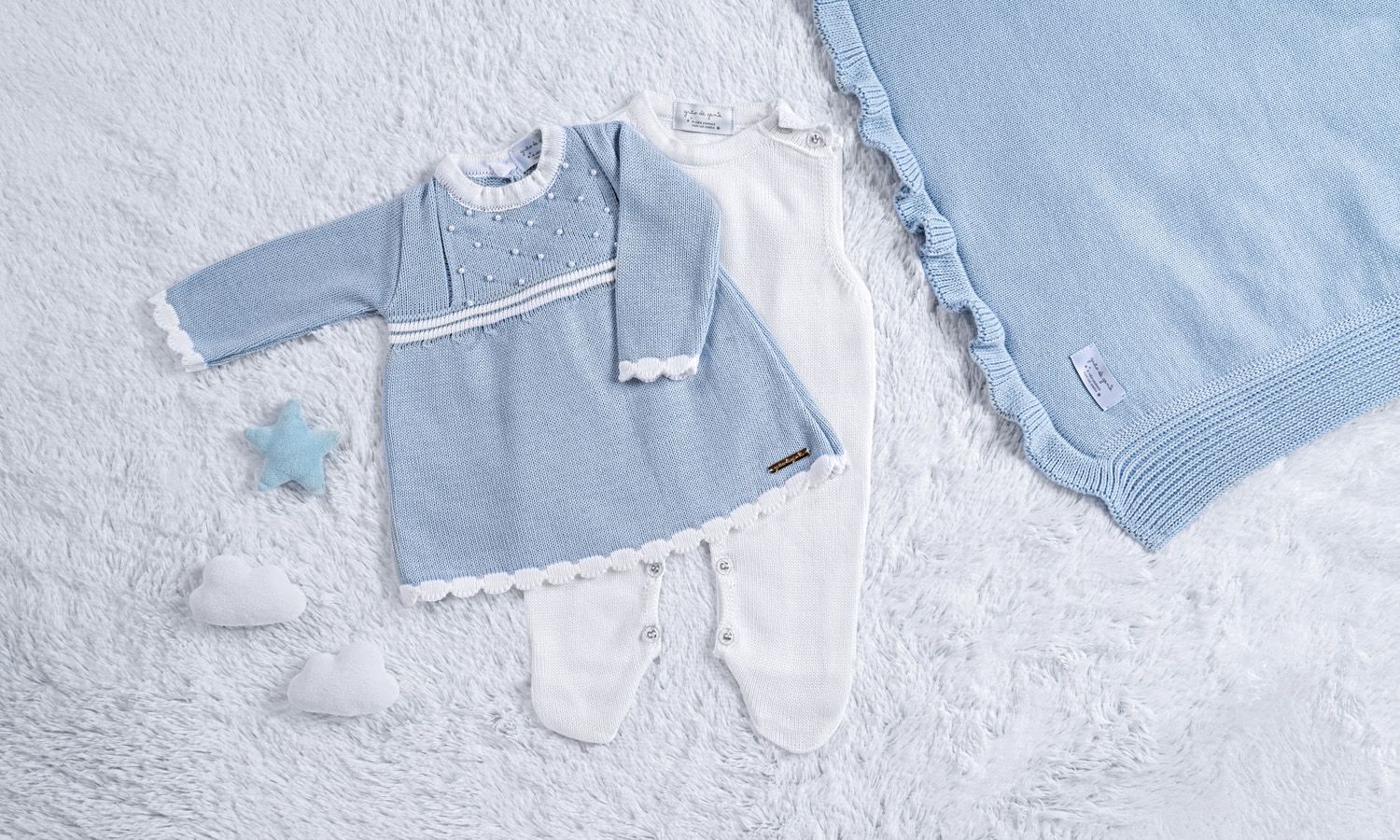 Saída Maternidade Tricot Vestido com Pérolas Verde 03 Peças