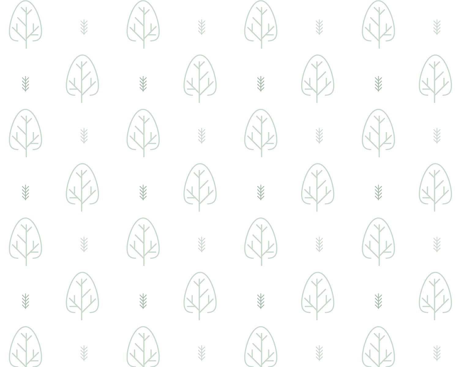 Papel de Parede Setas e Árvores Preto e Cinza