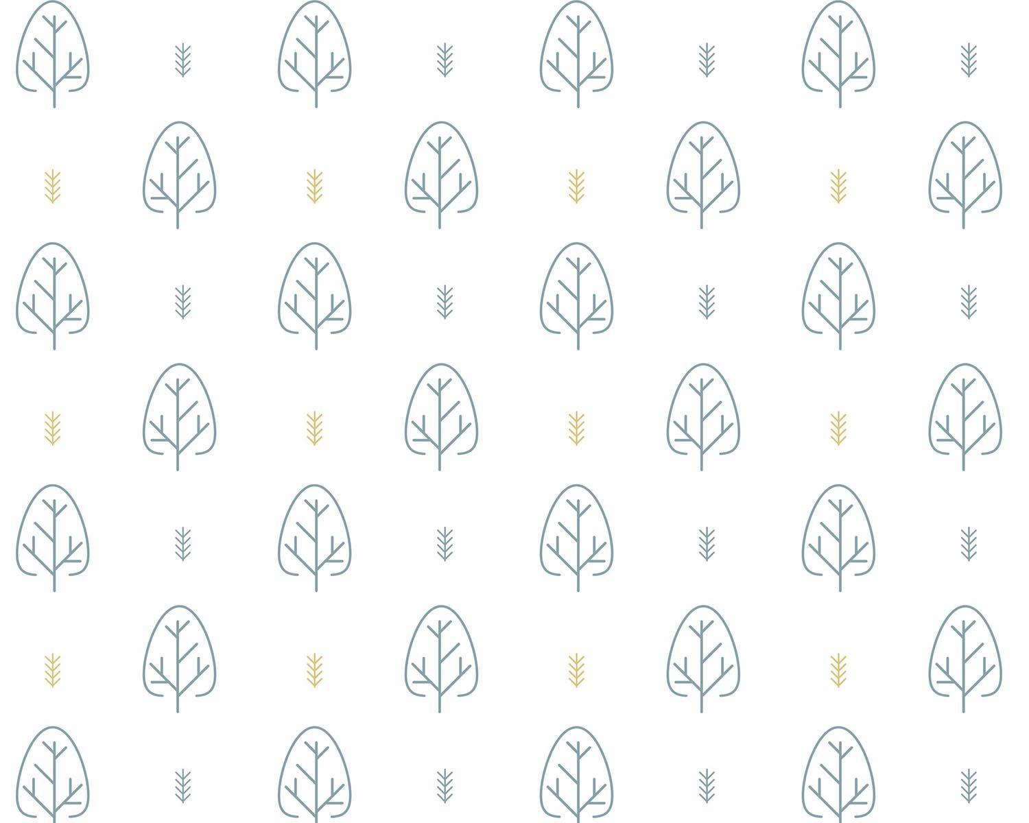 Papel de Parede Setas e Árvores Preto e Cinza