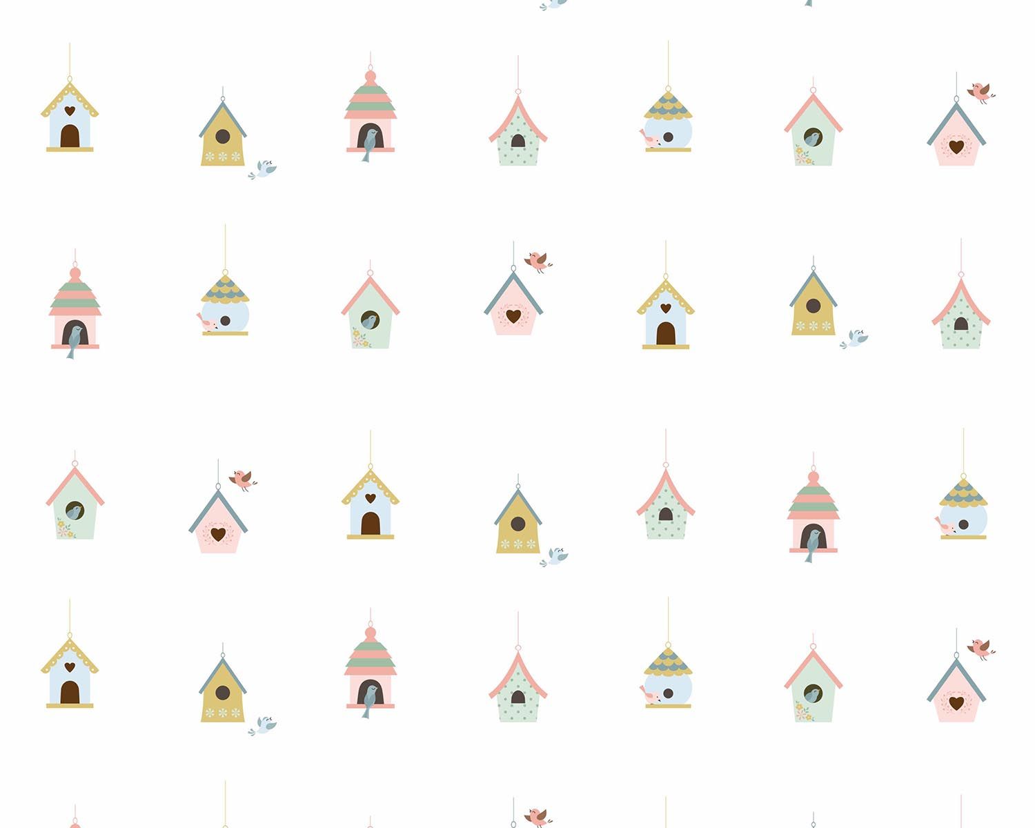 Papel de Parede Casa de Passarinhos Cinza