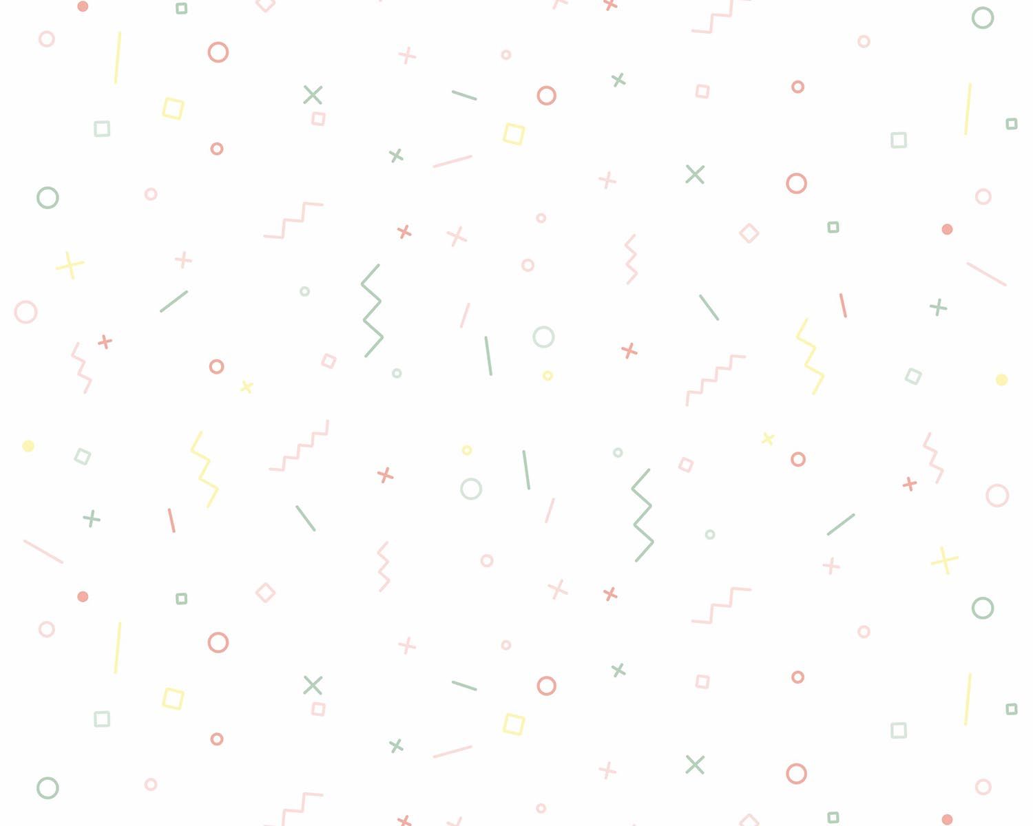 Papel de Parede FUN Fundo Cinza com Tons Pastéis