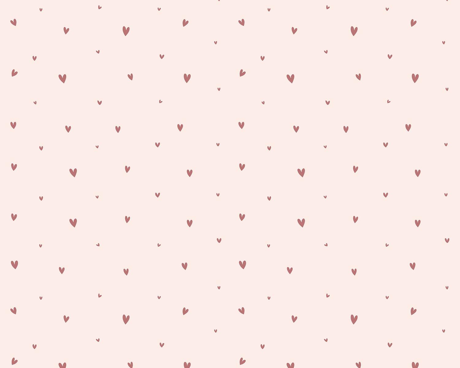 Papel de Parede Corações Mini Rosa Ballet