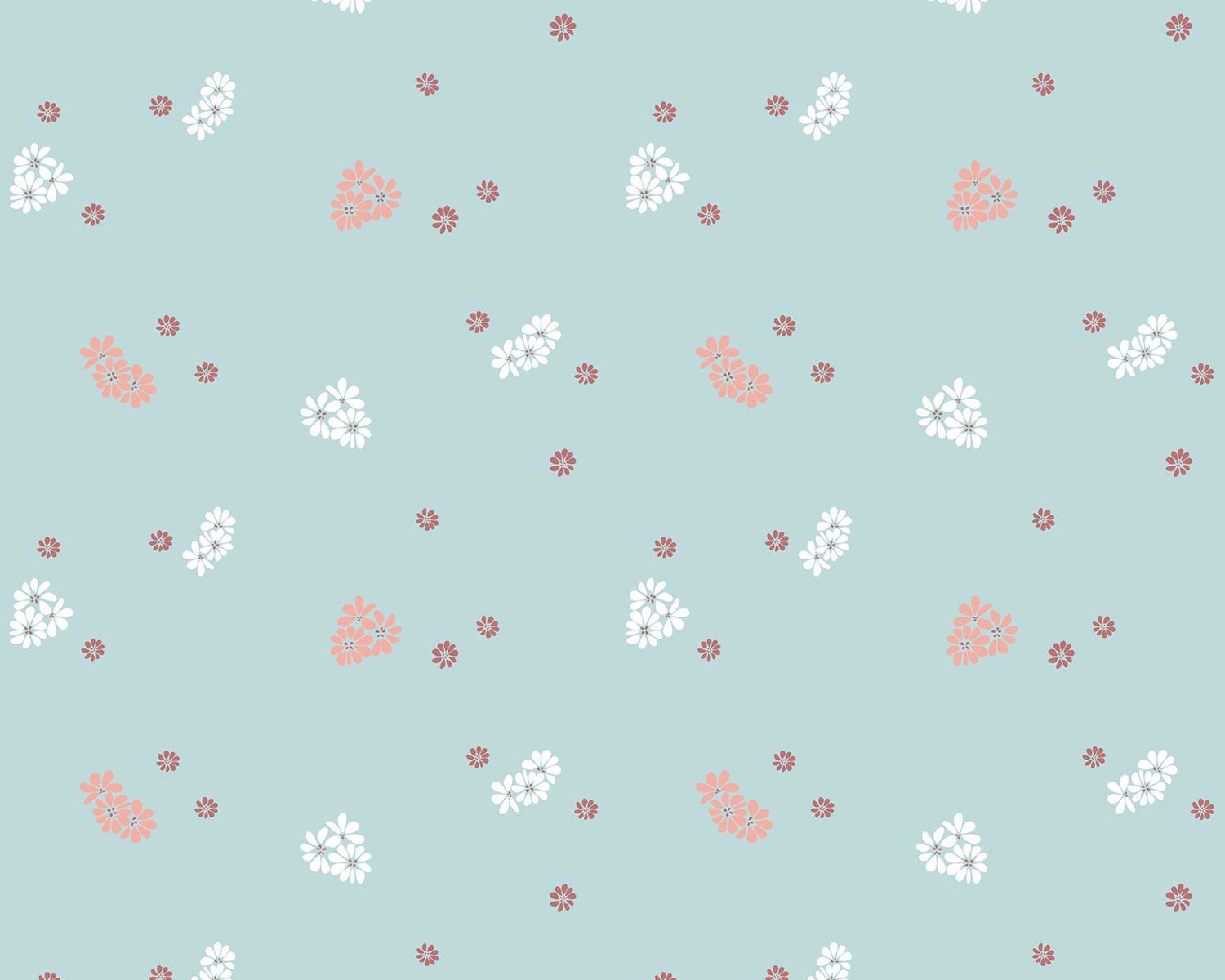 Papel de Parede Floralzinho Azul