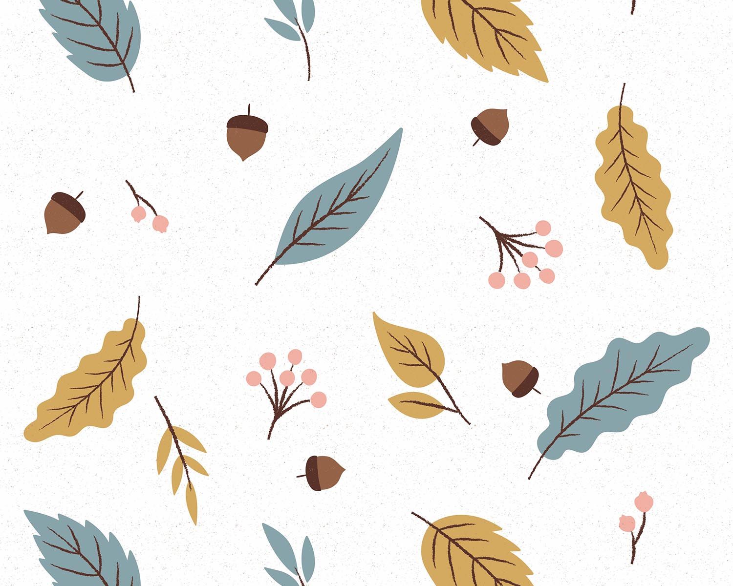 Papel de Parede Outono Tons Suaves com Verde Água e Rosa Antigo