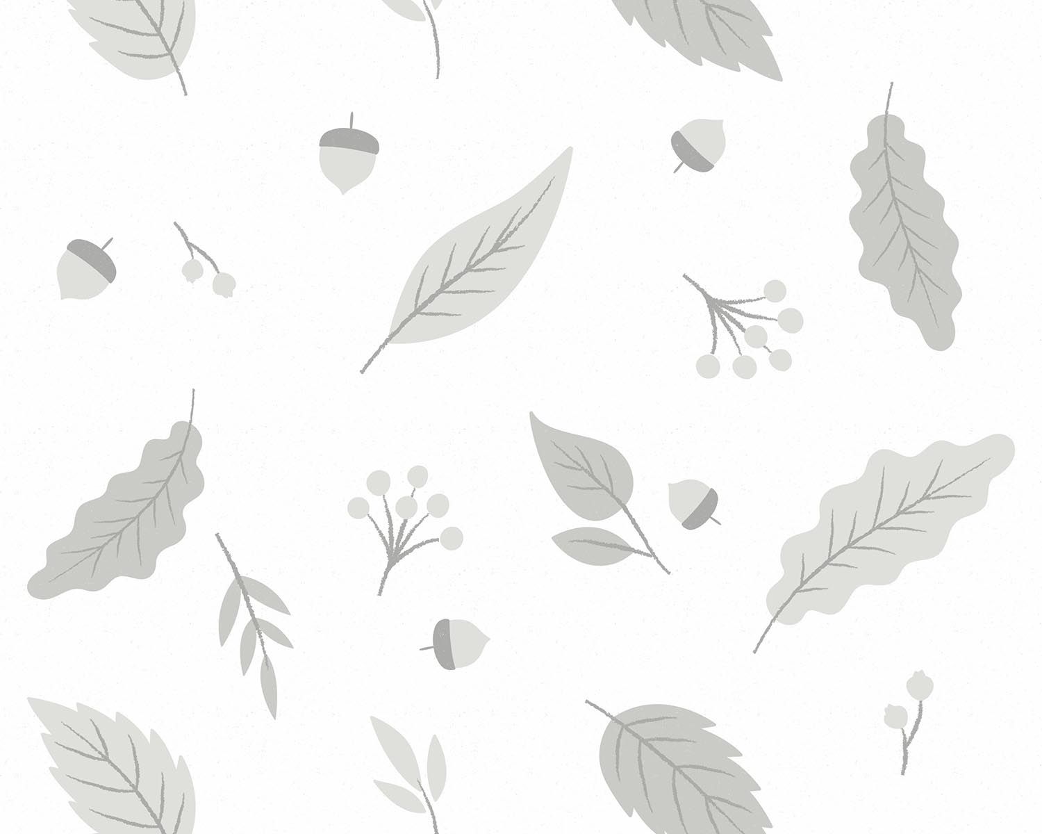 Papel de Parede Outono Tons Suaves com Verde Água e Rosa Antigo