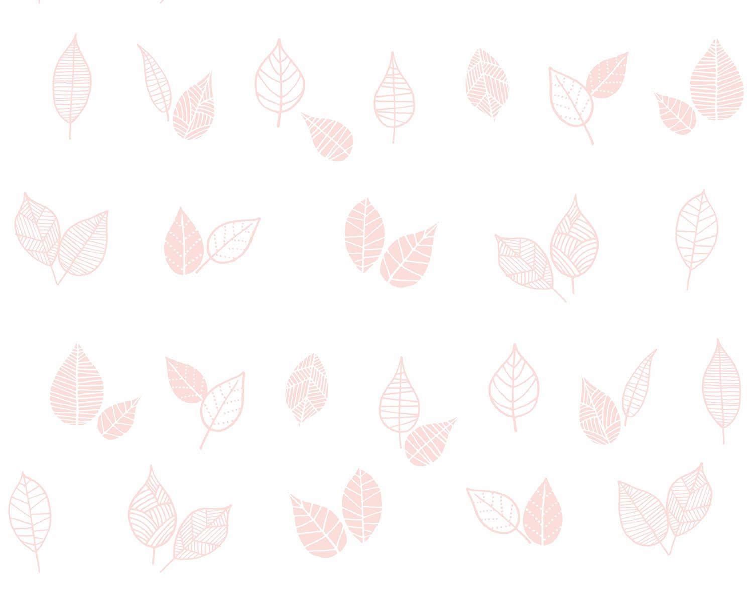 Papel de Parede Folhas Rosa