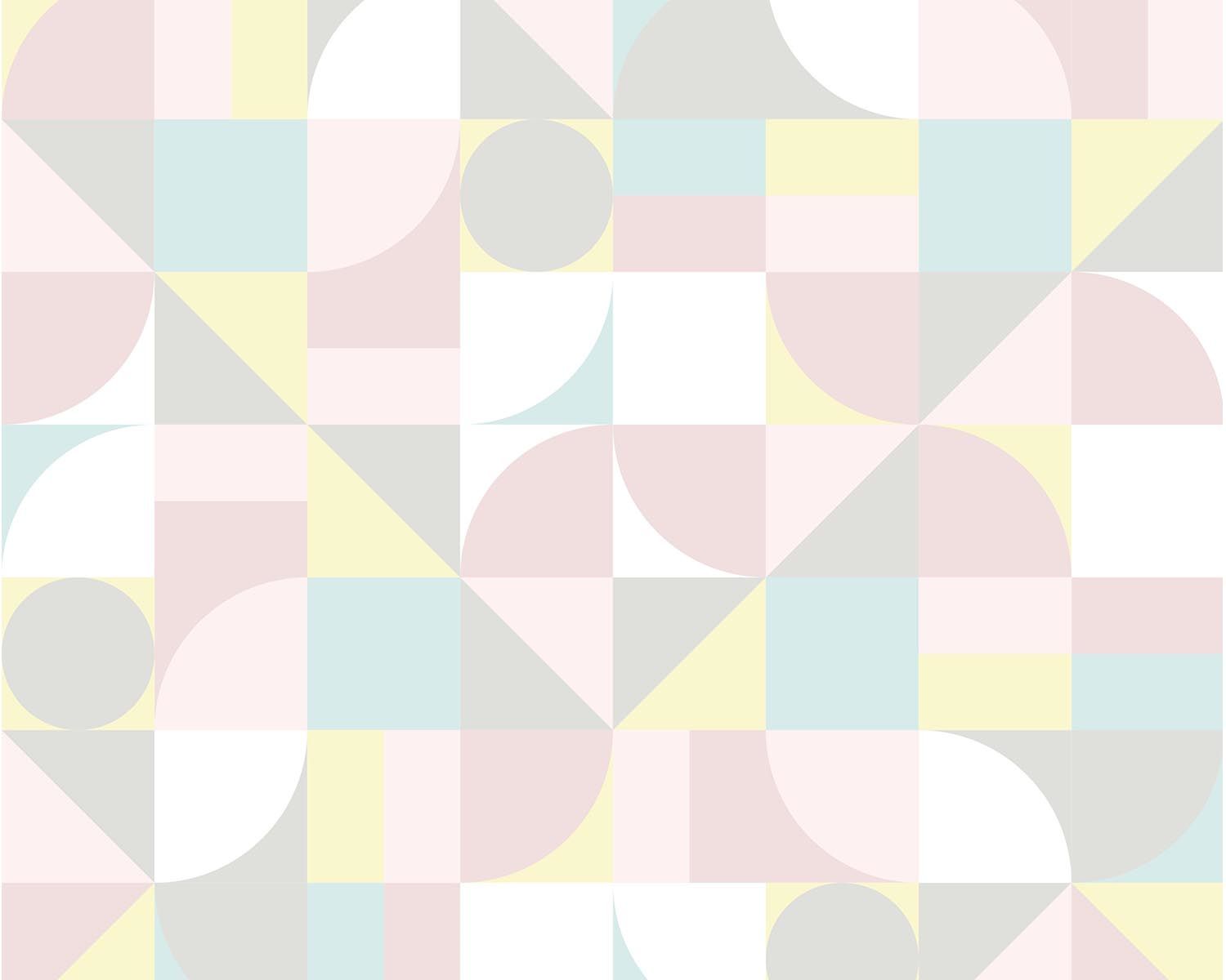 Papel de Parede Retrô Tons Pastéis com Rosa Antigo