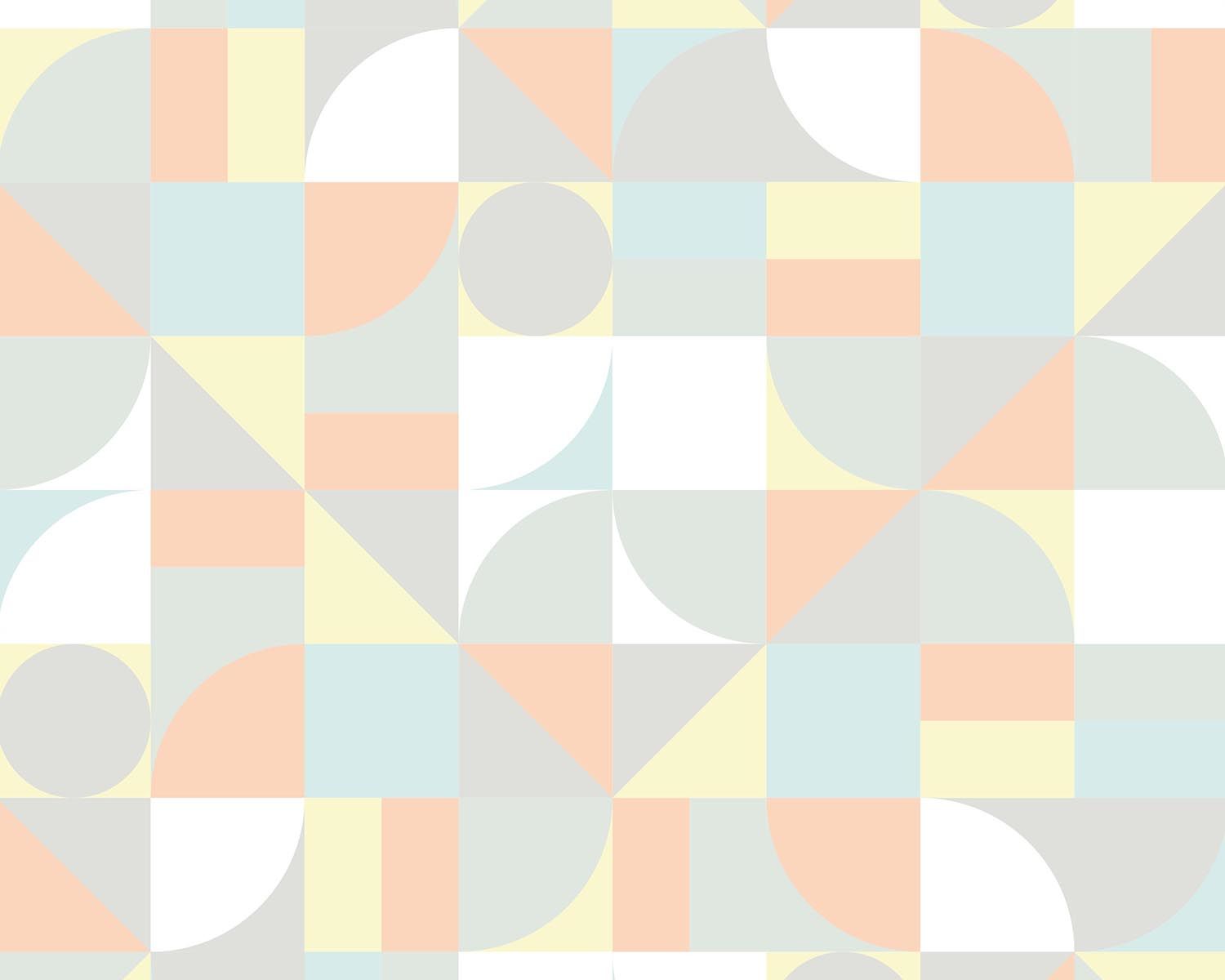 Papel de Parede Retrô Tons Pastéis com Rosa Antigo