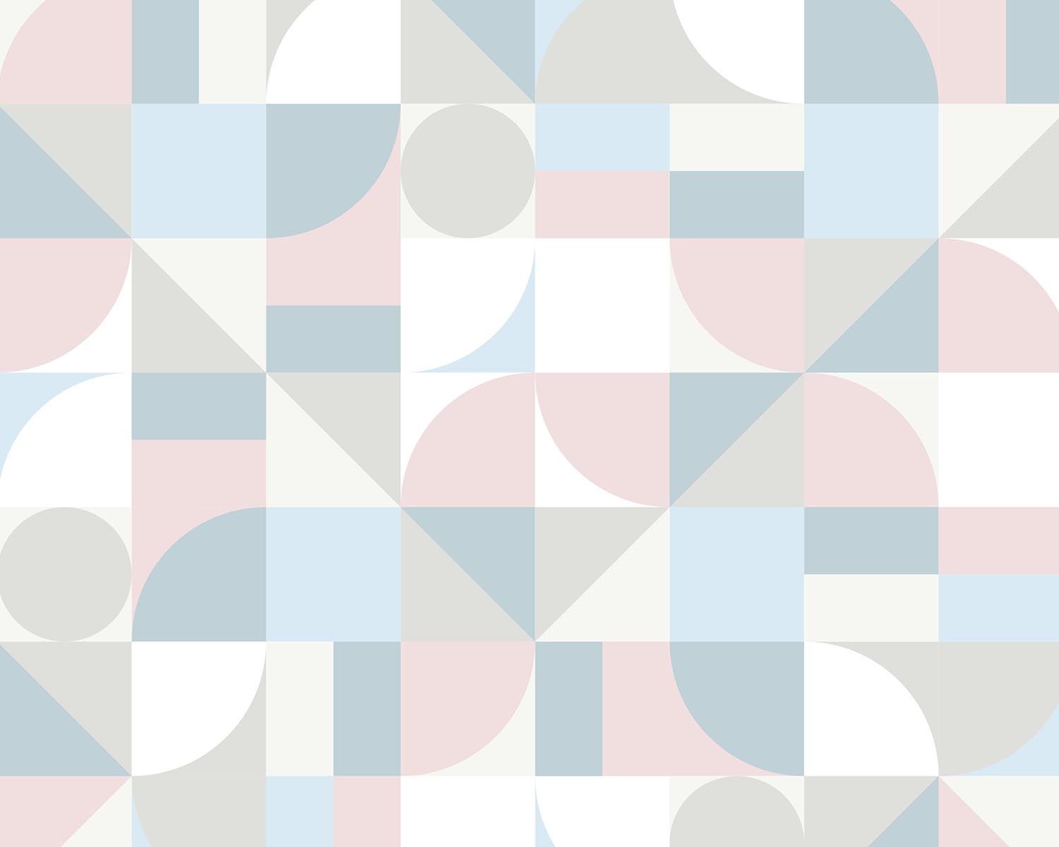 Papel de Parede Retrô Tons Pastéis com Rosa Antigo