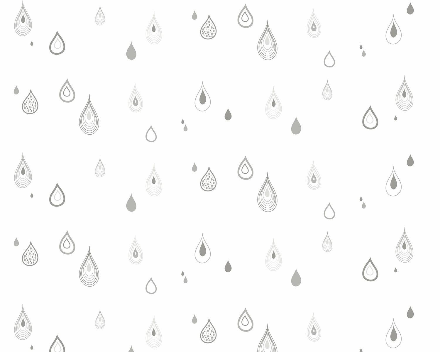 Papel de Parede Gotas Cinza