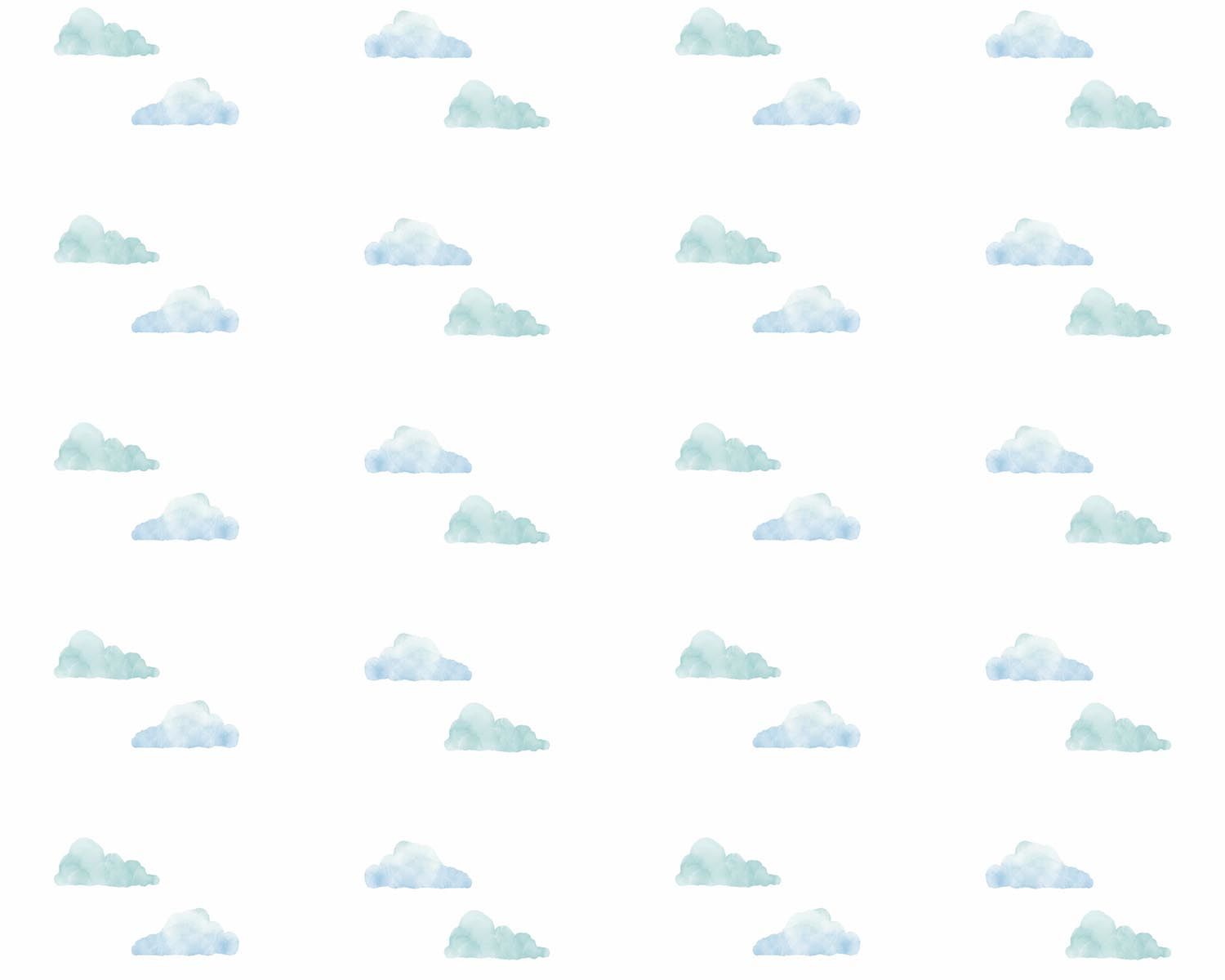 Papel de Parede Nuvens Aquareladas Azul