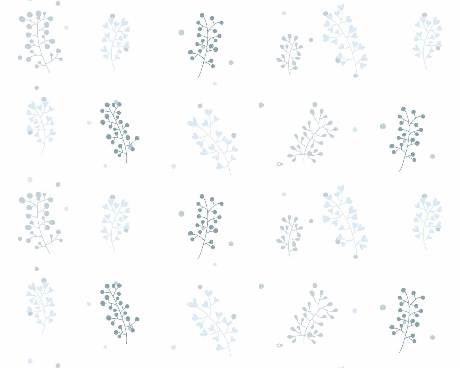 Papel de Parede Raminhos Azul