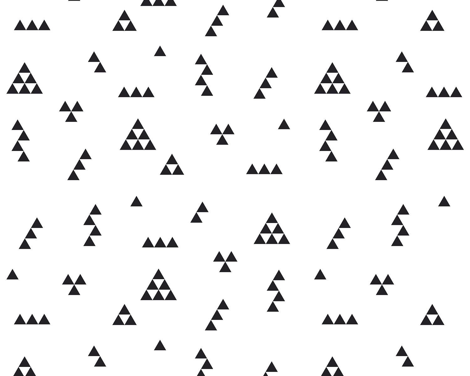 Papel de Parede Mini Triângulos Fundo Cinza com Branco